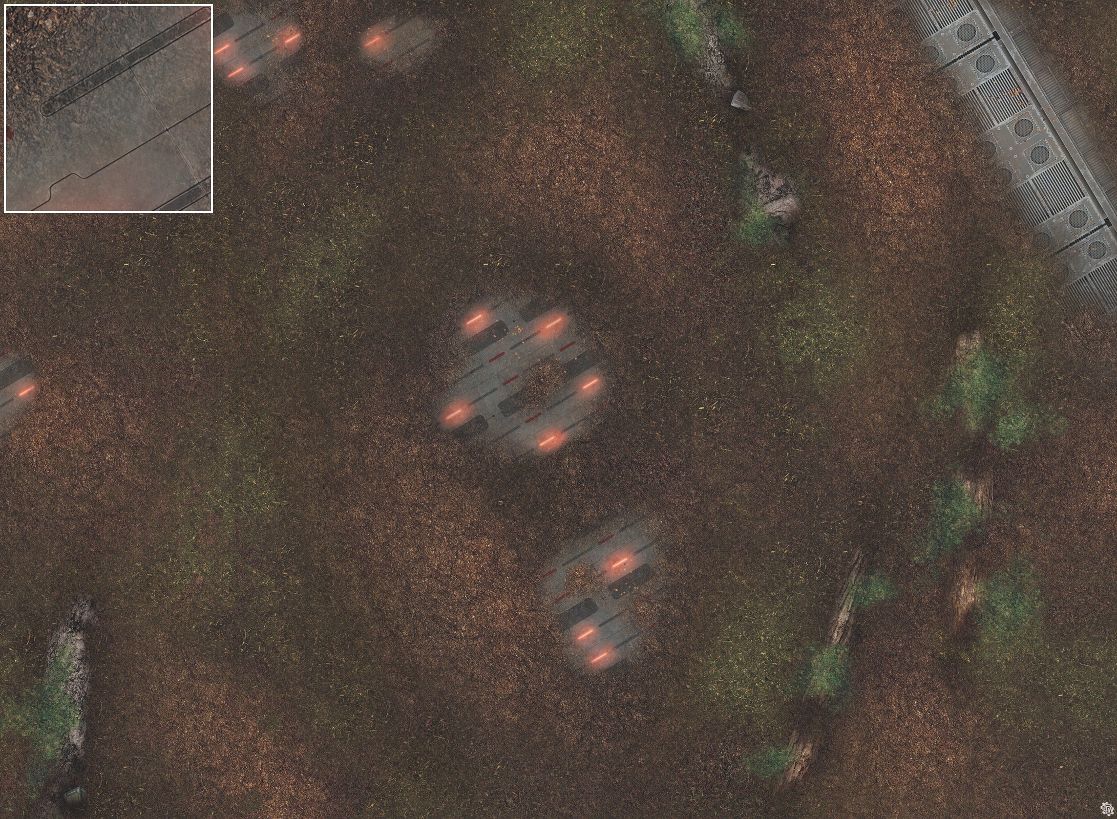 Mats by Mars: Hidden Outpost (Red) Tabletop Wargaming Play Mat
