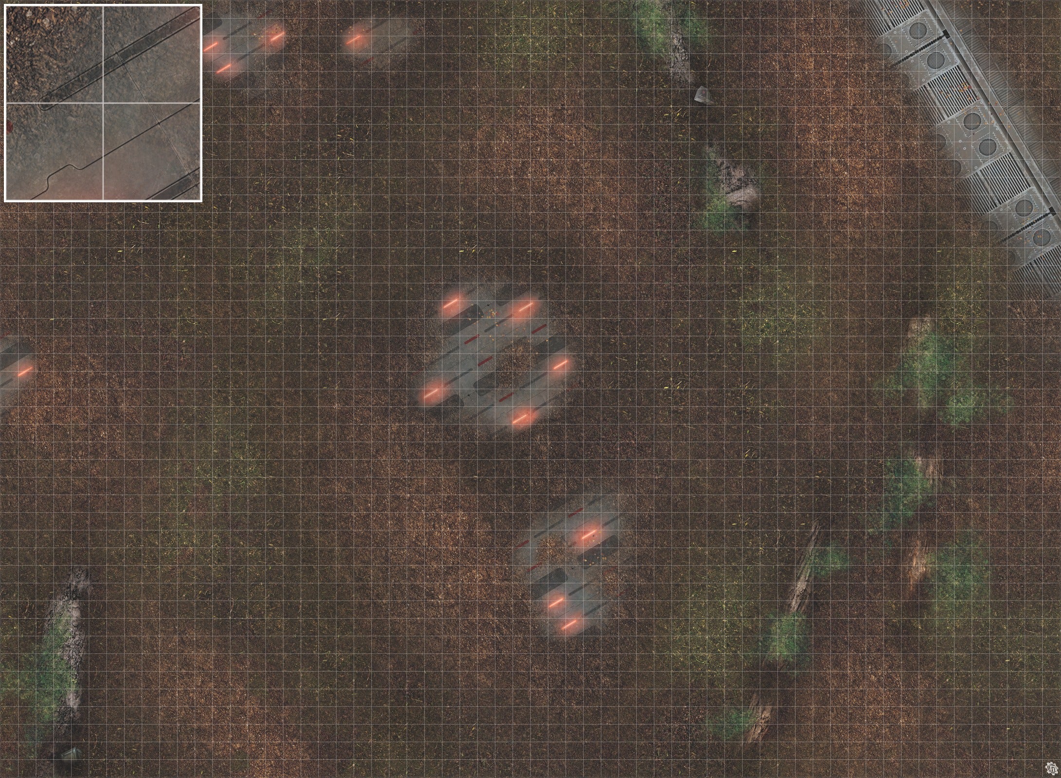 Mats by Mars: Hidden Outpost (Red) Tabletop Wargaming Play Mat