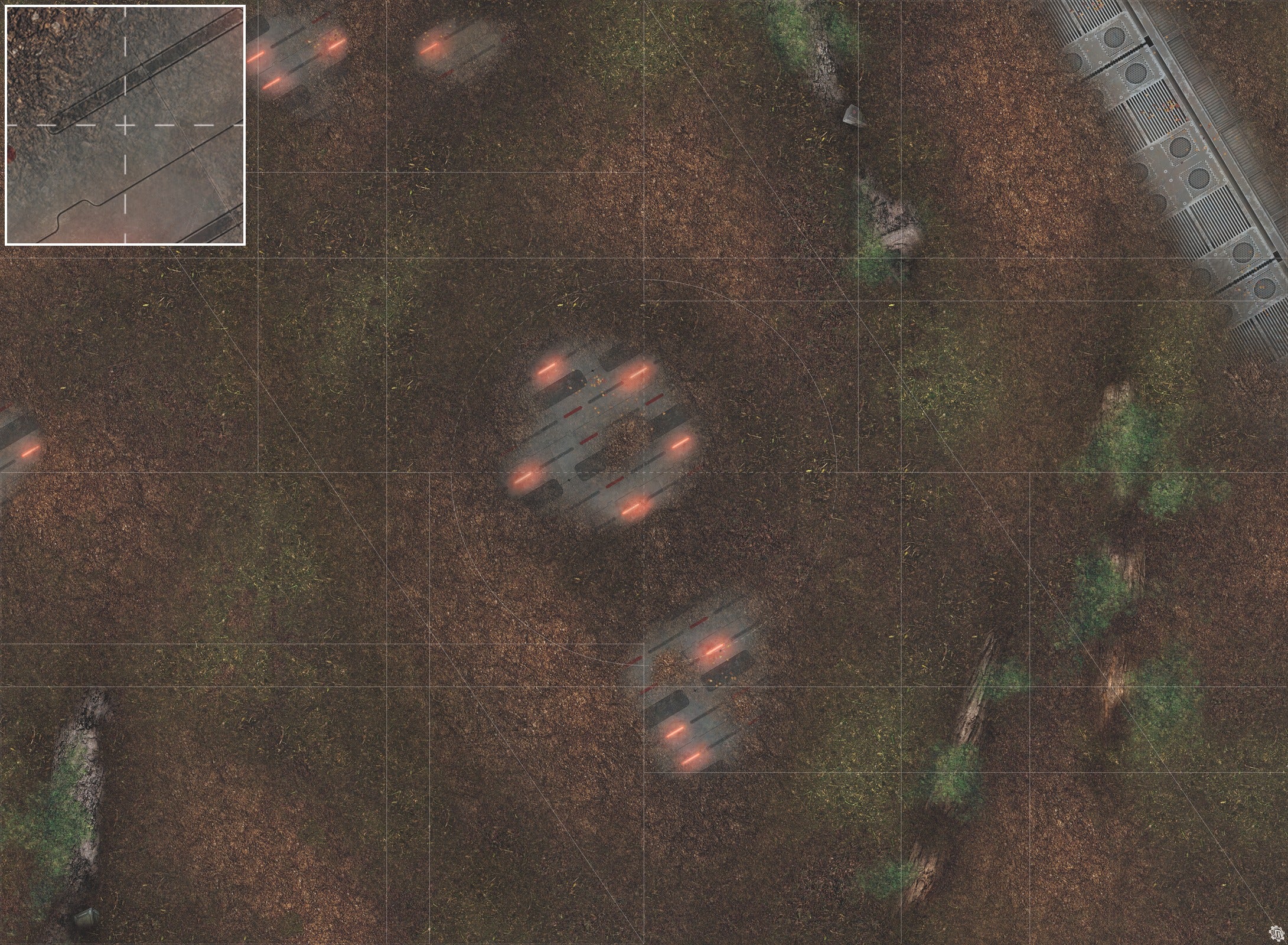 Mats by Mars: Hidden Outpost (Red) Tabletop Wargaming Play Mat
