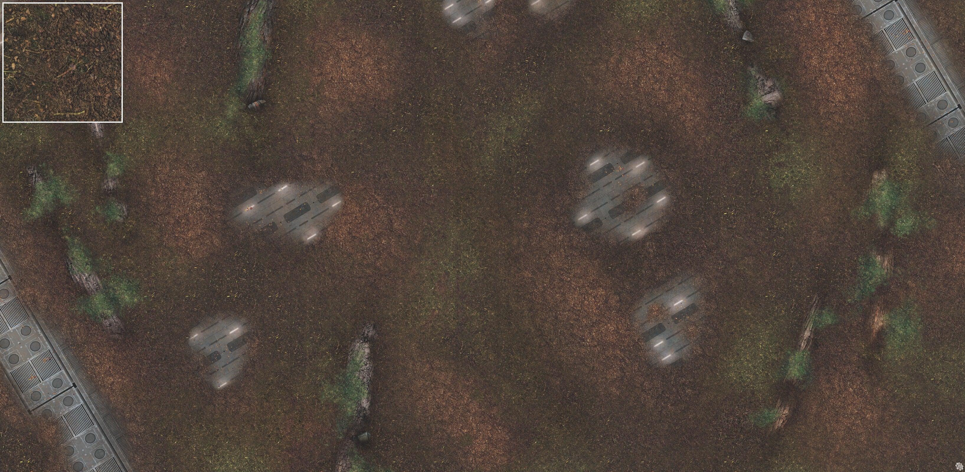 Mats by Mars: Hidden Outpost (White) Tabletop Wargaming Play Mat