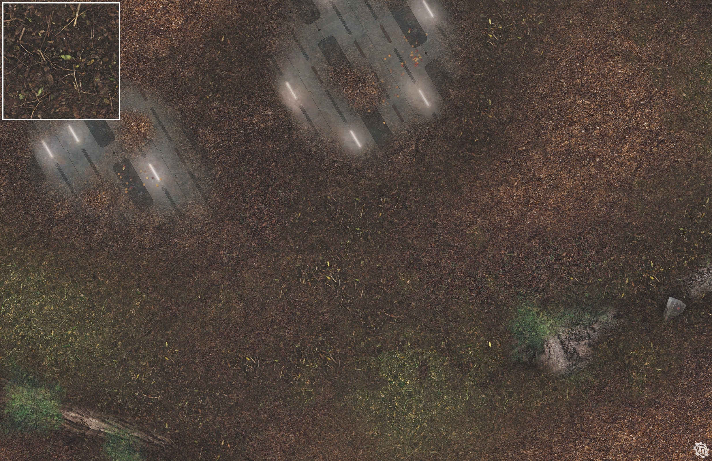 Mats by Mars: Hidden Outpost (White) Tabletop Wargaming Play Mat