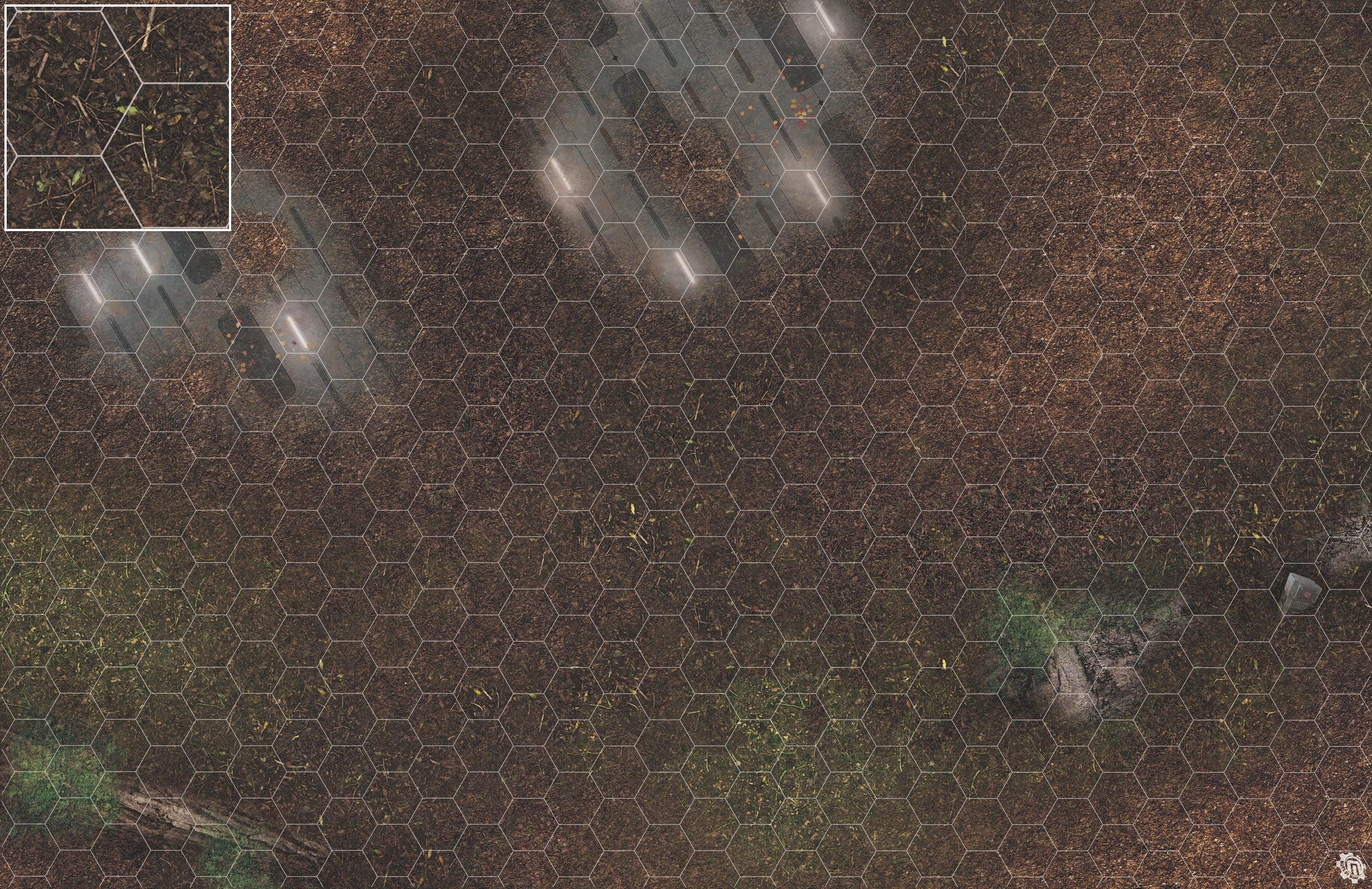 Mats by Mars: Hidden Outpost (White) Tabletop Wargaming Play Mat