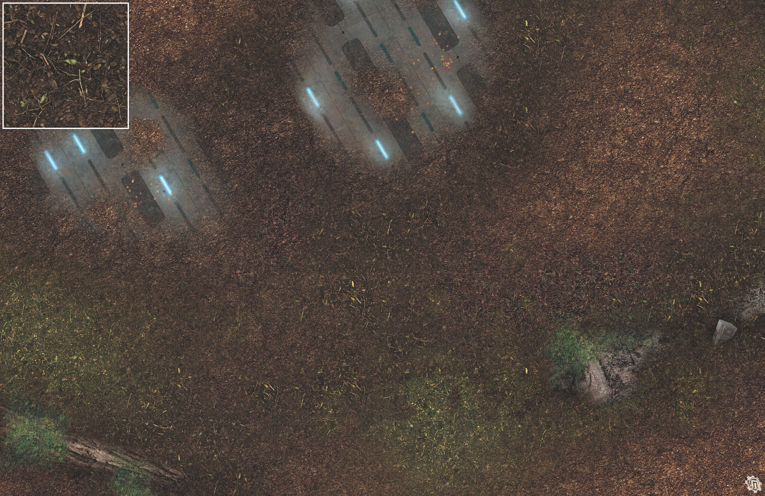 Mats by Mars: Hidden Outpost (Blue) Tabletop Wargaming Play Mat
