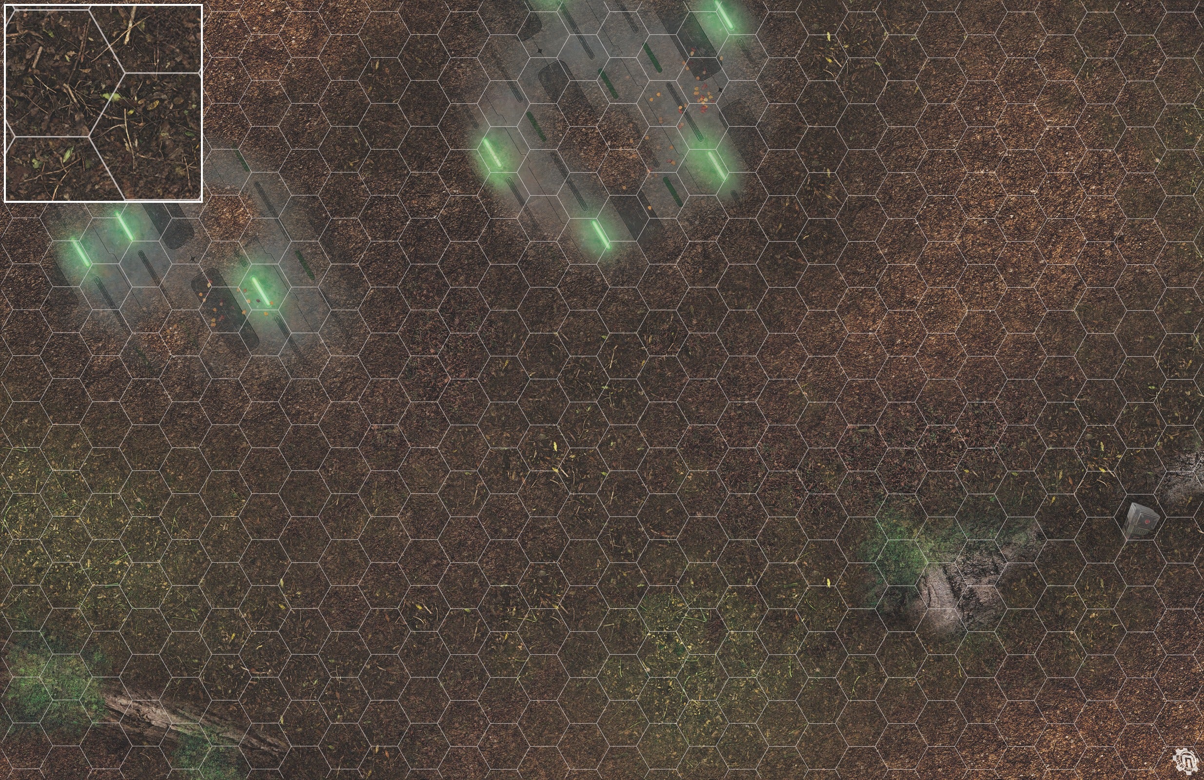 Mats by Mars: Hidden Outpost (Green) Tabletop Wargaming Play Mat