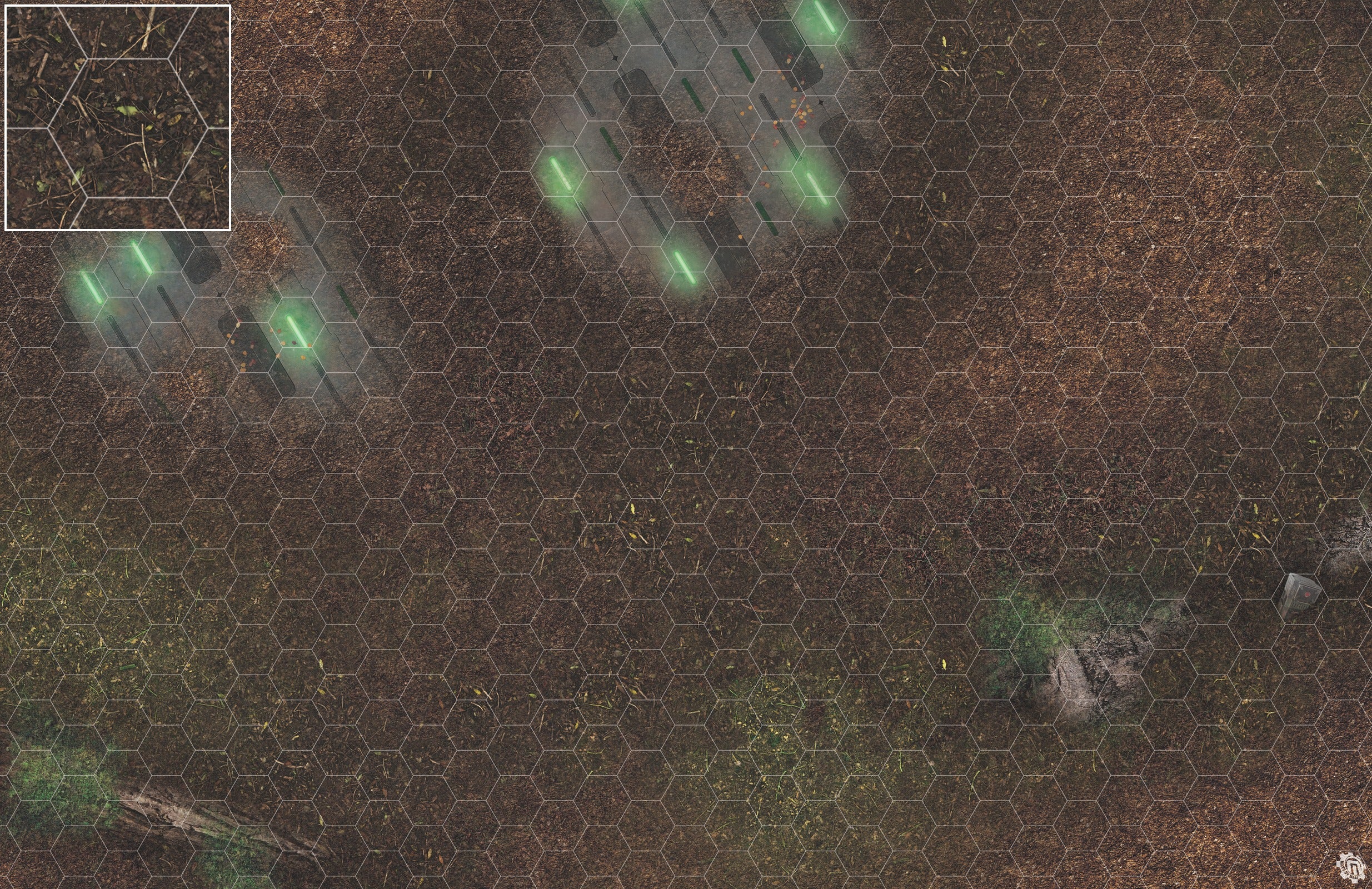 Mats by Mars: Hidden Outpost (Green) Tabletop Wargaming Play Mat