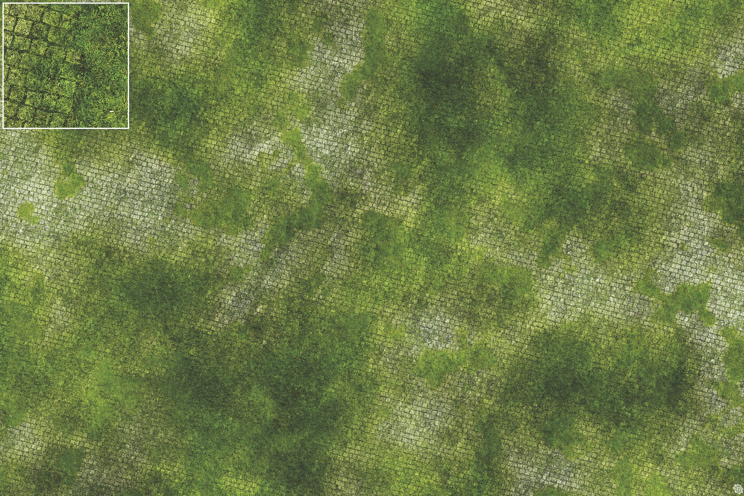 Mats by Mars: Overgrown Cobbles Tabletop Wargaming Play Mat