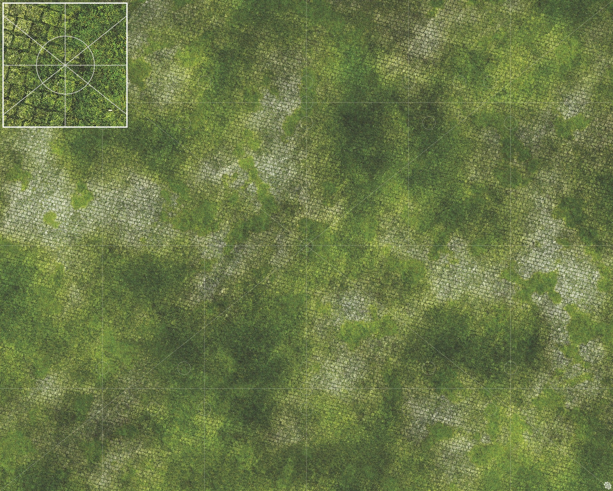 Mats by Mars: Overgrown Cobbles Tabletop Wargaming Play Mat