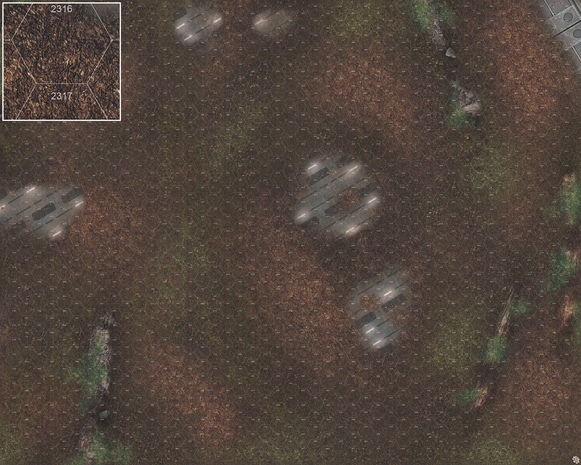 Mats by Mars: Hidden Outpost (White) Tabletop Wargaming Play Mat