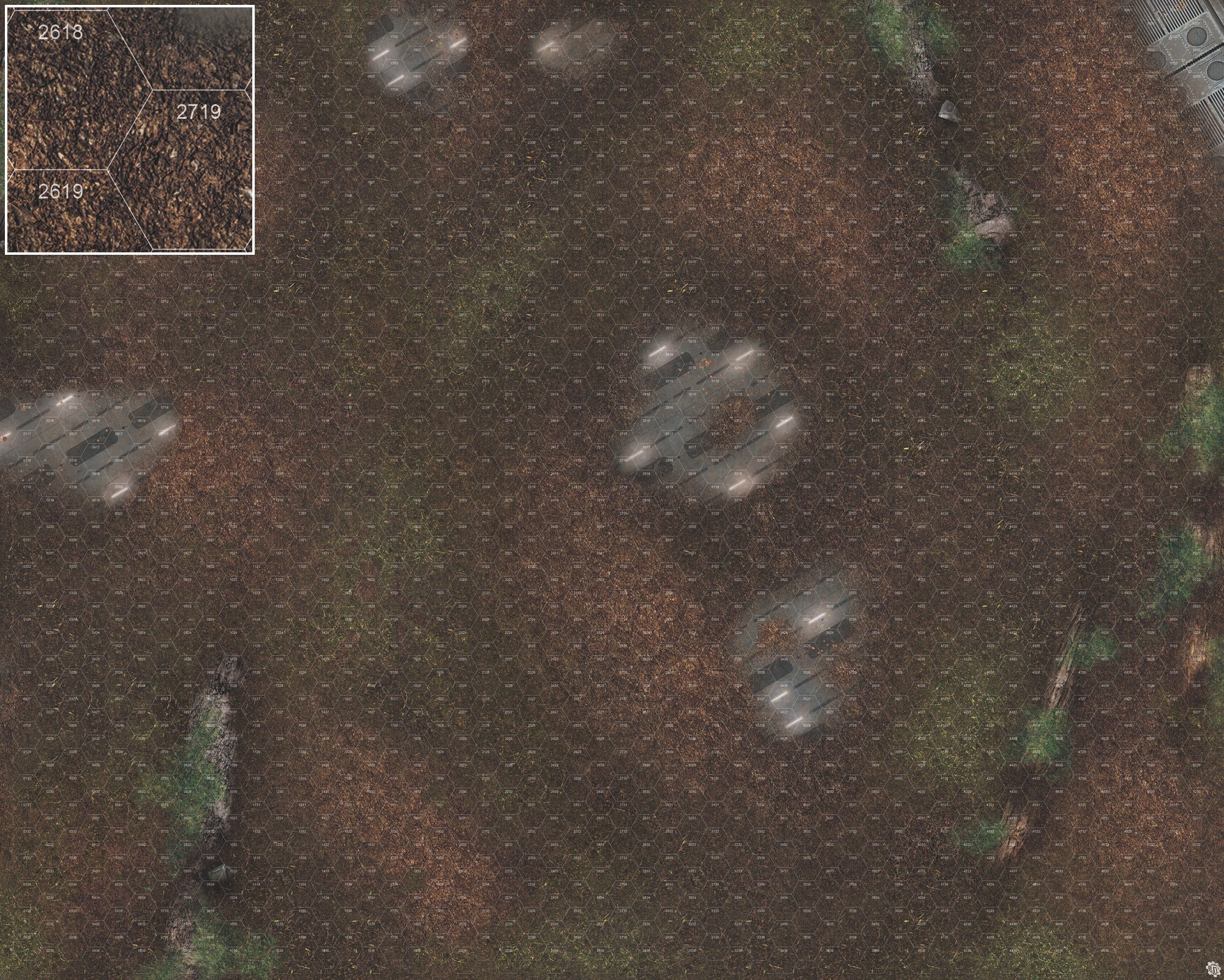 Mats by Mars: Hidden Outpost (White) Tabletop Wargaming Play Mat