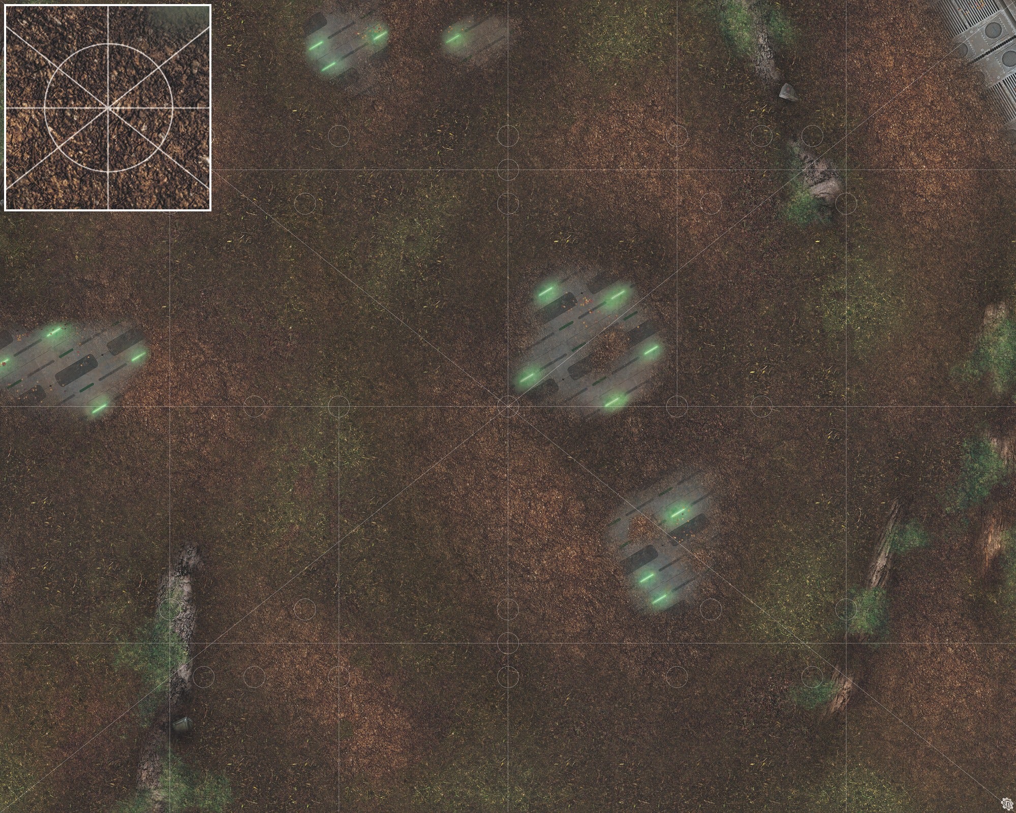 Mats by Mars: Hidden Outpost (Green) Tabletop Wargaming Play Mat