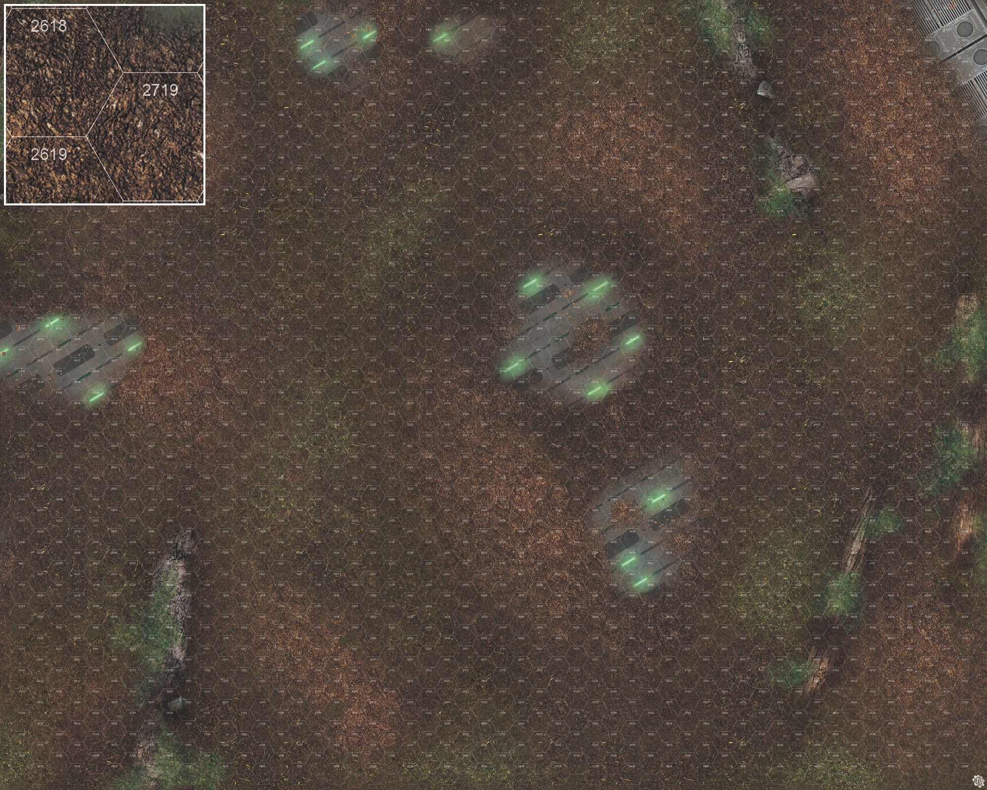 Mats by Mars: Hidden Outpost (Green) Tabletop Wargaming Play Mat