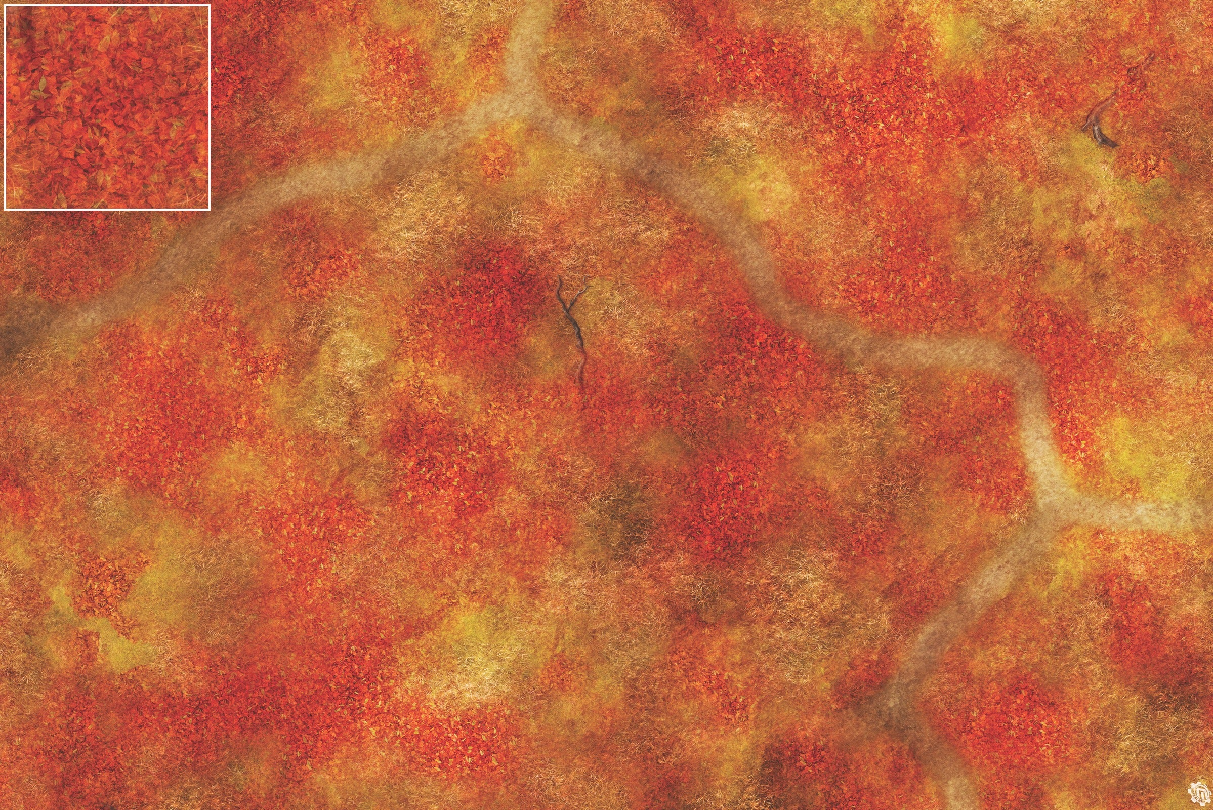 Mats by Mars: Autumn Forest Trail Tabletop Wargaming Play Mat