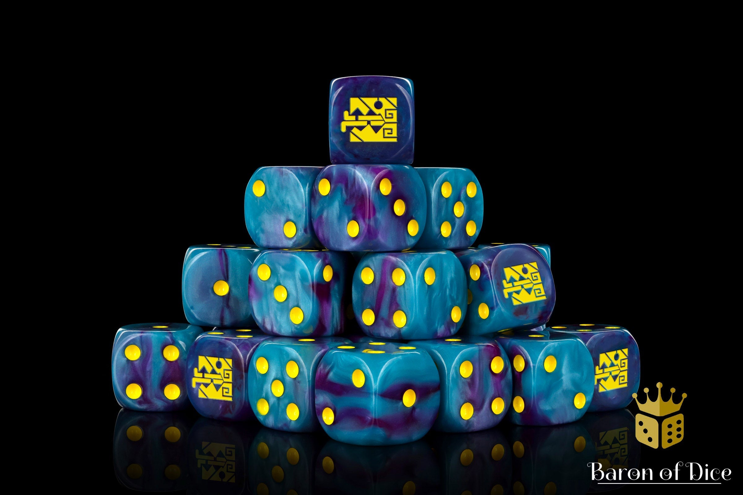 Aztec Lizard Dice - Turquoise