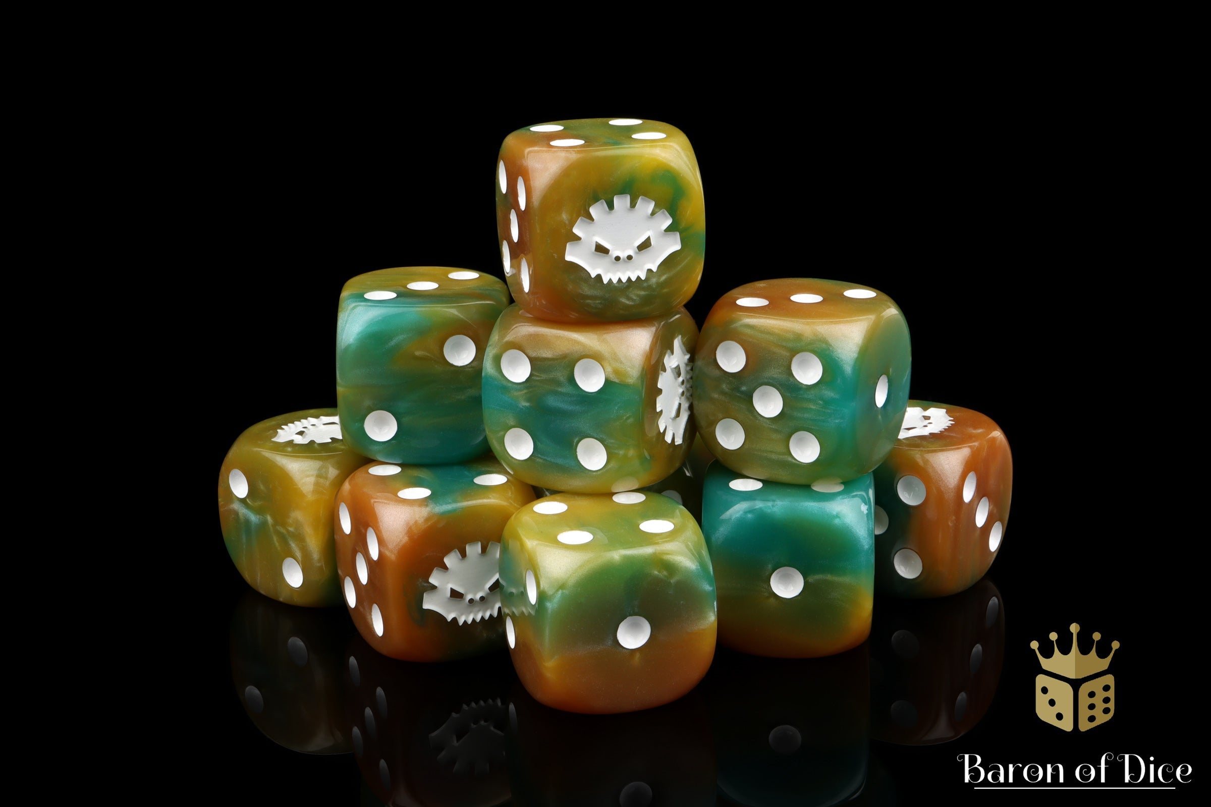 Aztec Lizard Dice - Golden Scale