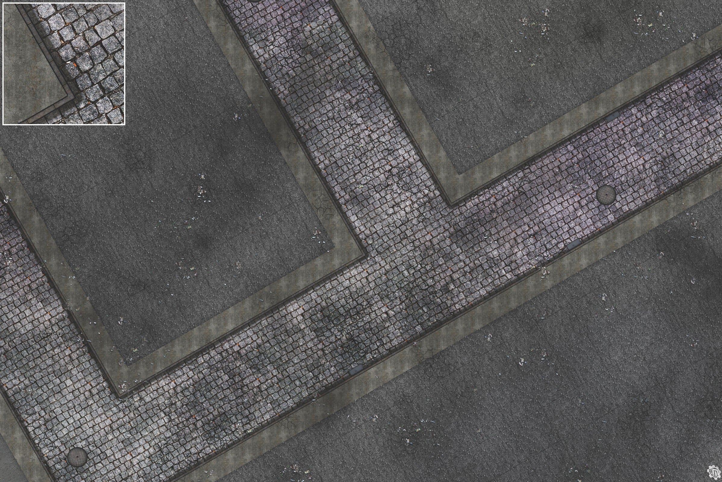 Mats by Mars: Victorian Alley (Bend Rd) Tabletop Wargaming Play Mat