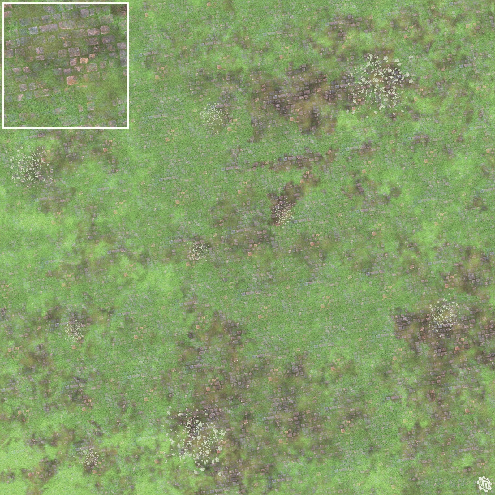 Mats by Mars: Overgrown Cobbles v1.0 Tabletop Wargaming Play Mat