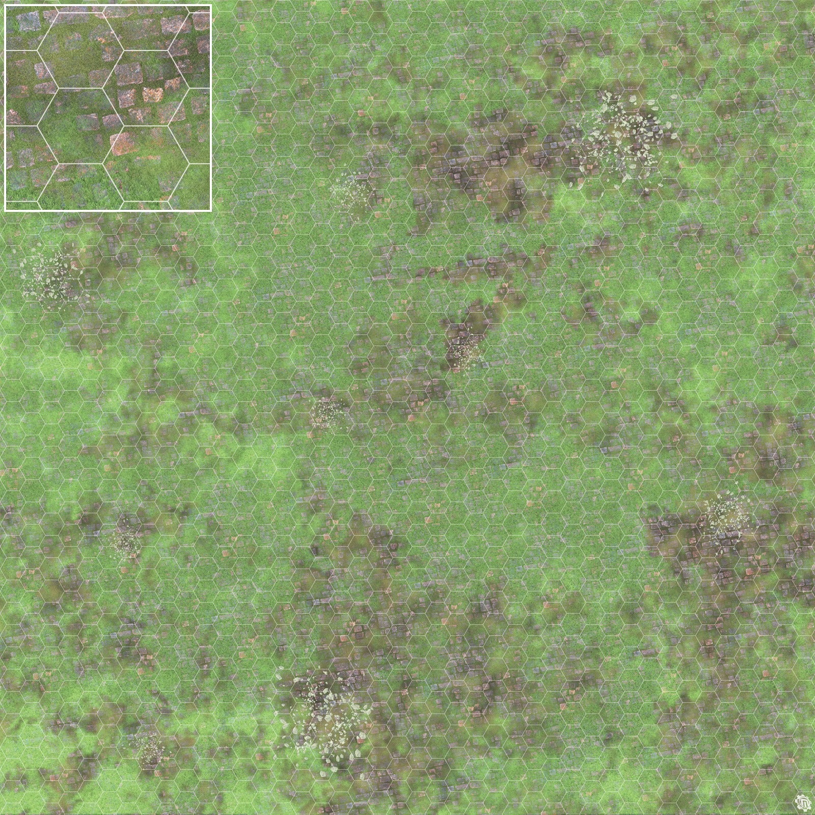 Mats by Mars: Overgrown Cobbles v1.0 Tabletop Wargaming Play Mat
