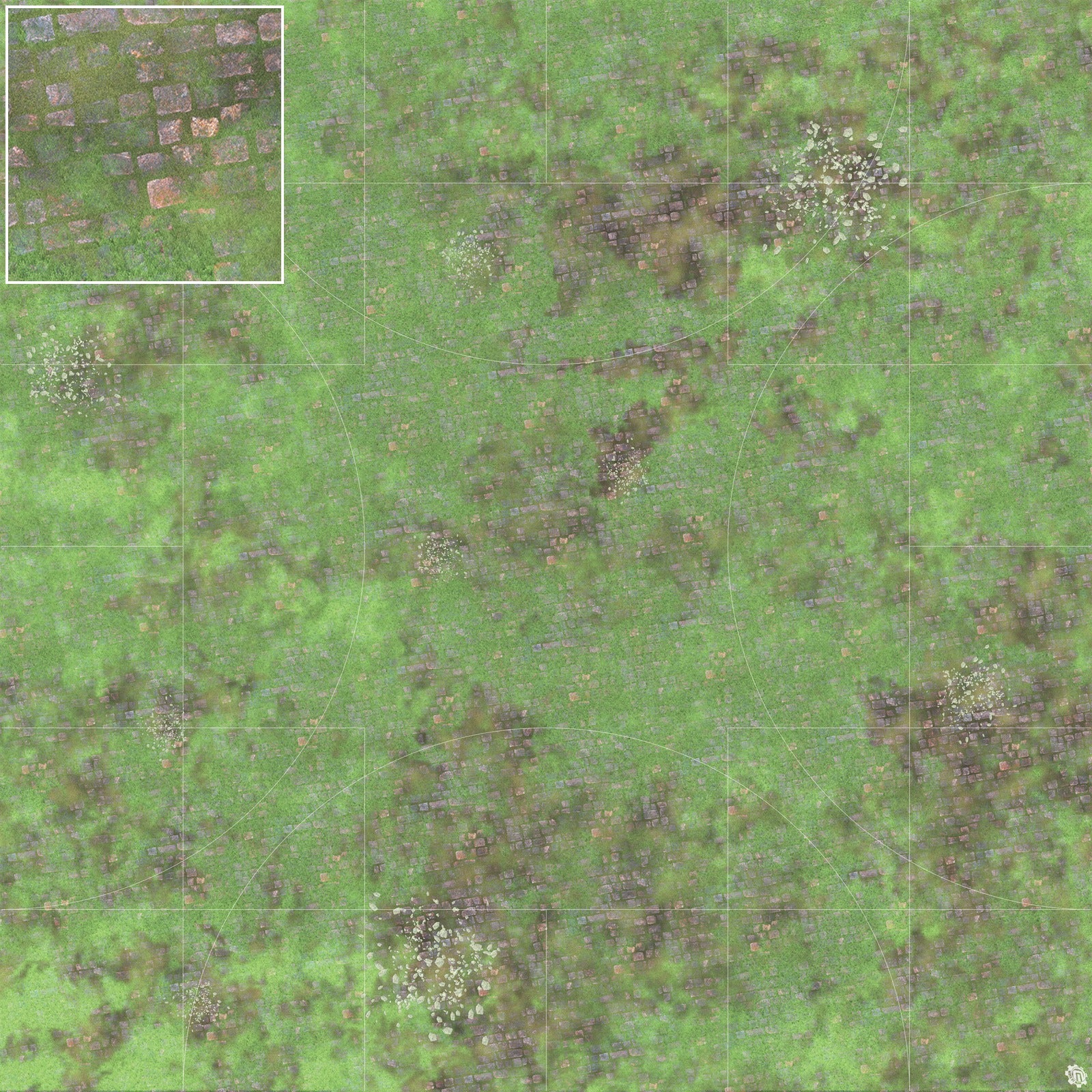 Mats by Mars: Overgrown Cobbles v1.0 Tabletop Wargaming Play Mat