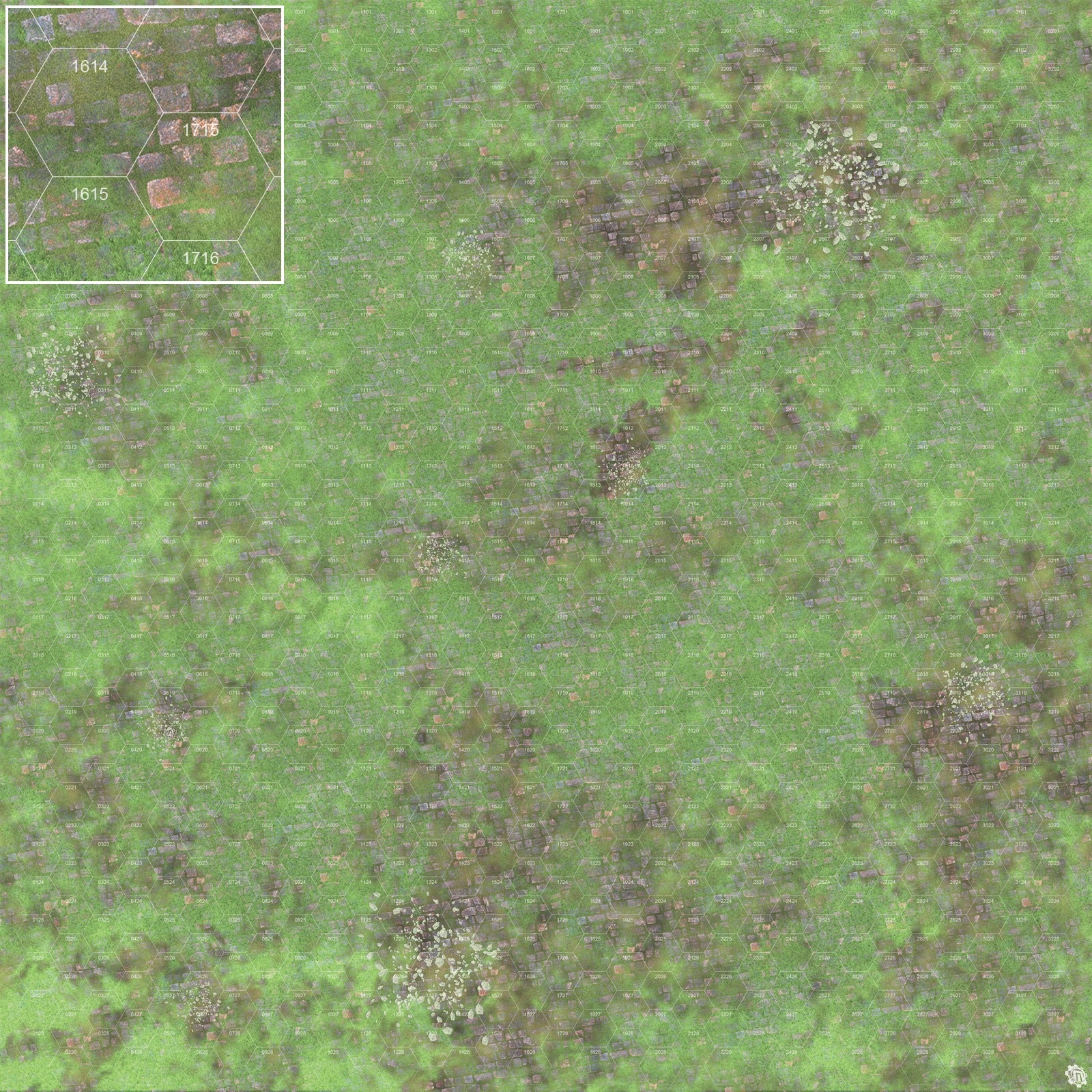 Mats by Mars: Overgrown Cobbles v1.0 Tabletop Wargaming Play Mat