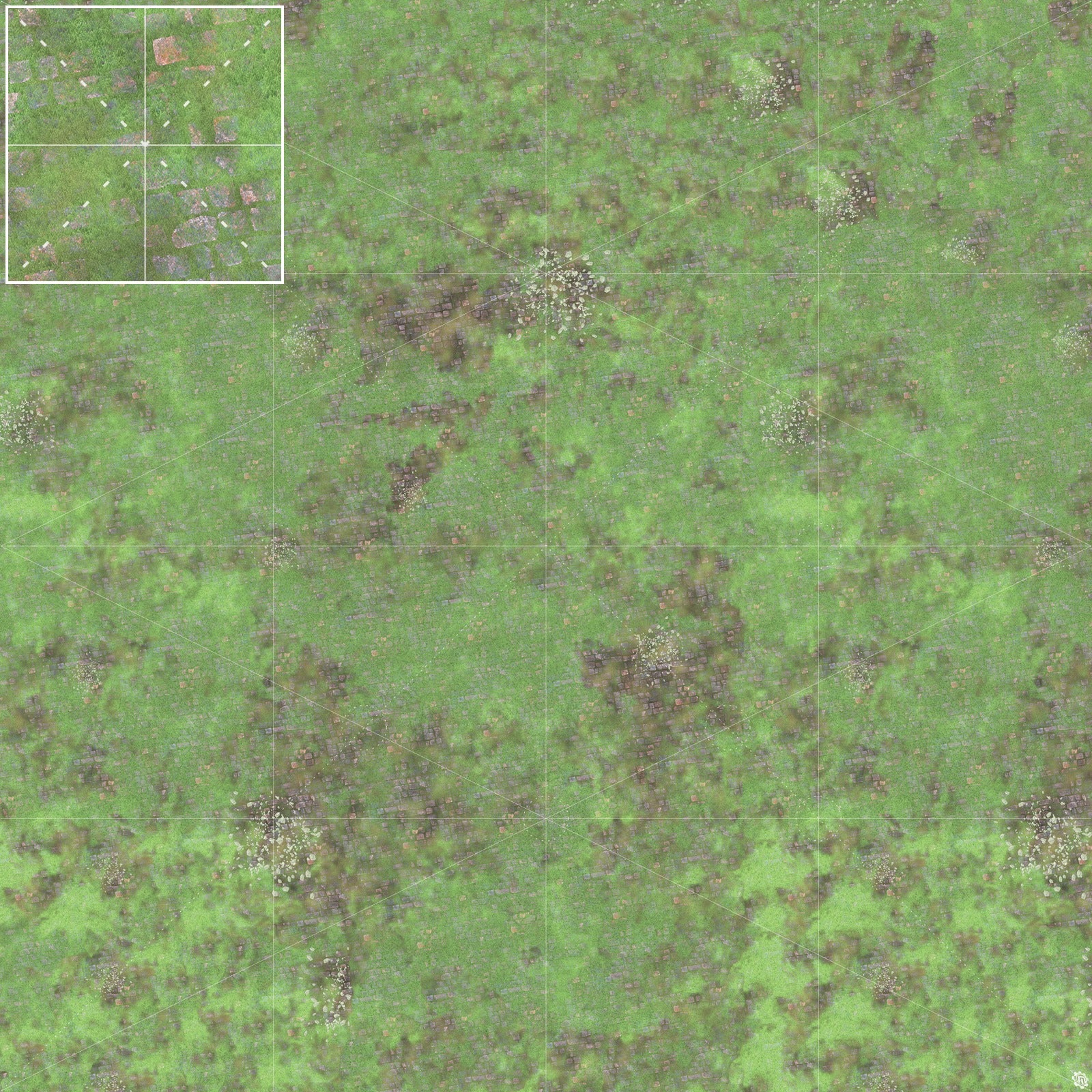 Mats by Mars: Overgrown Cobbles v1.0 Tabletop Wargaming Play Mat