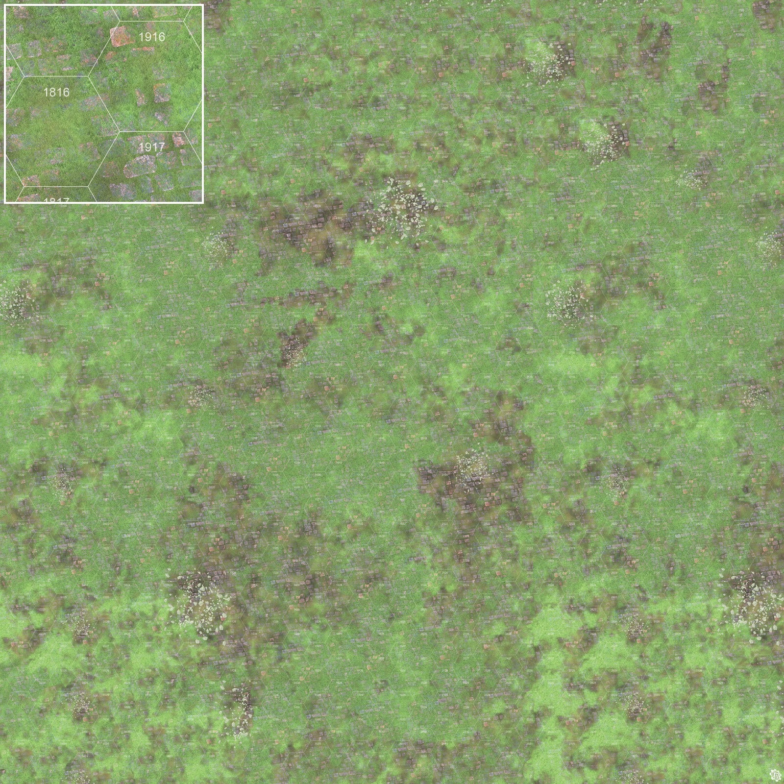Mats by Mars: Overgrown Cobbles v1.0 Tabletop Wargaming Play Mat