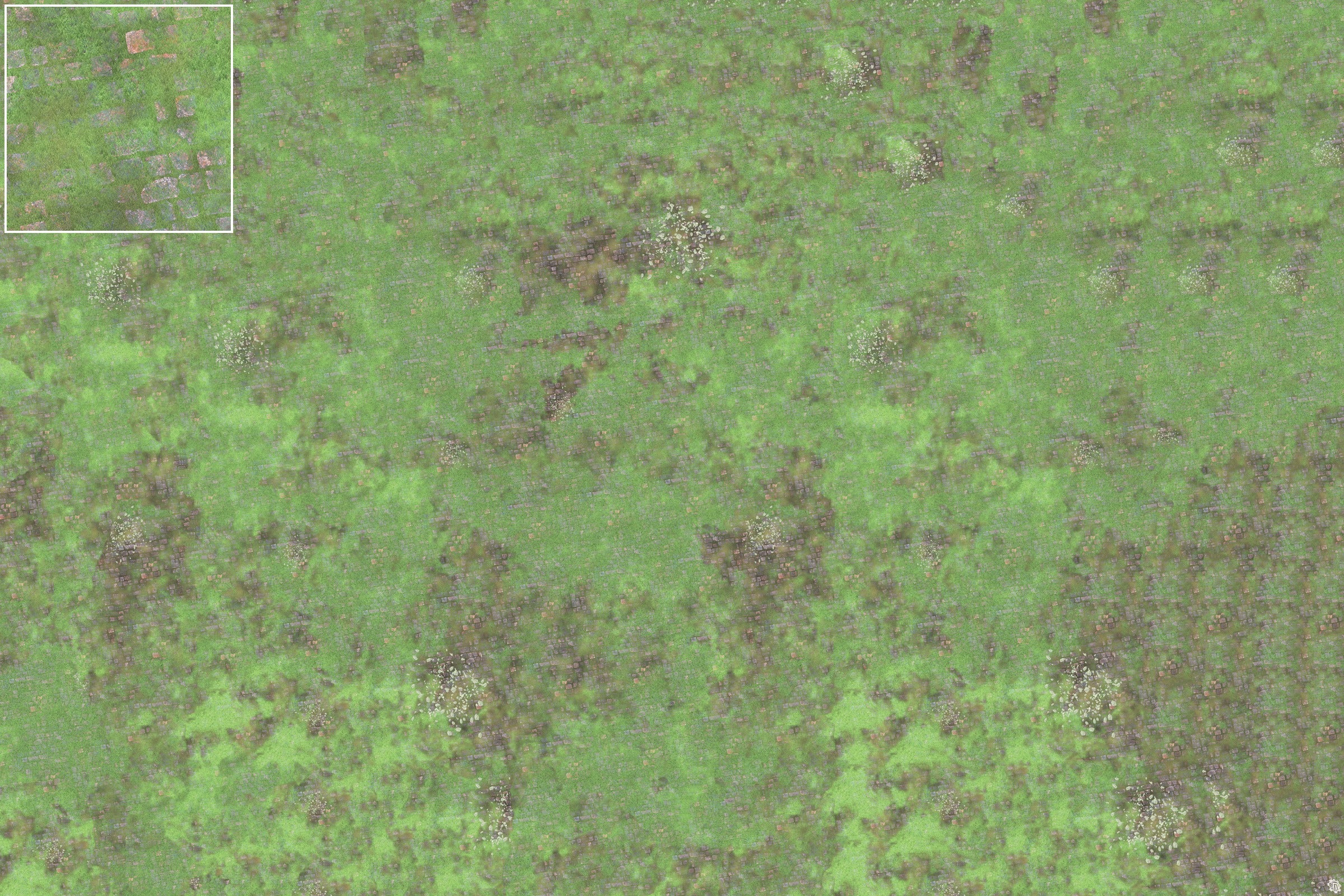 Mats by Mars: Overgrown Cobbles v1.0 Tabletop Wargaming Play Mat