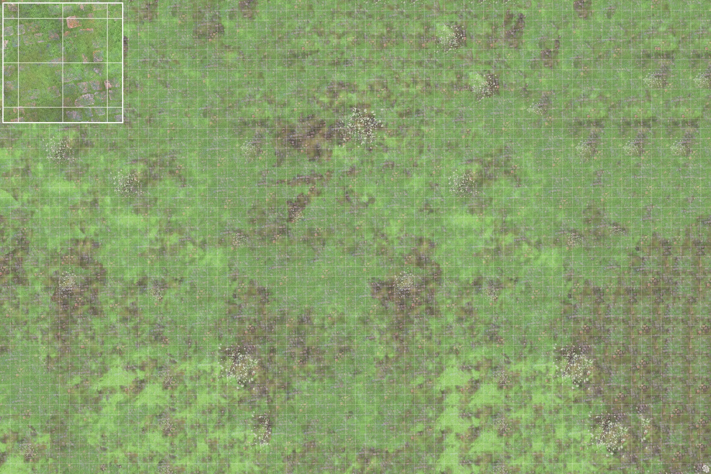 Mats by Mars: Overgrown Cobbles v1.0 Tabletop Wargaming Play Mat