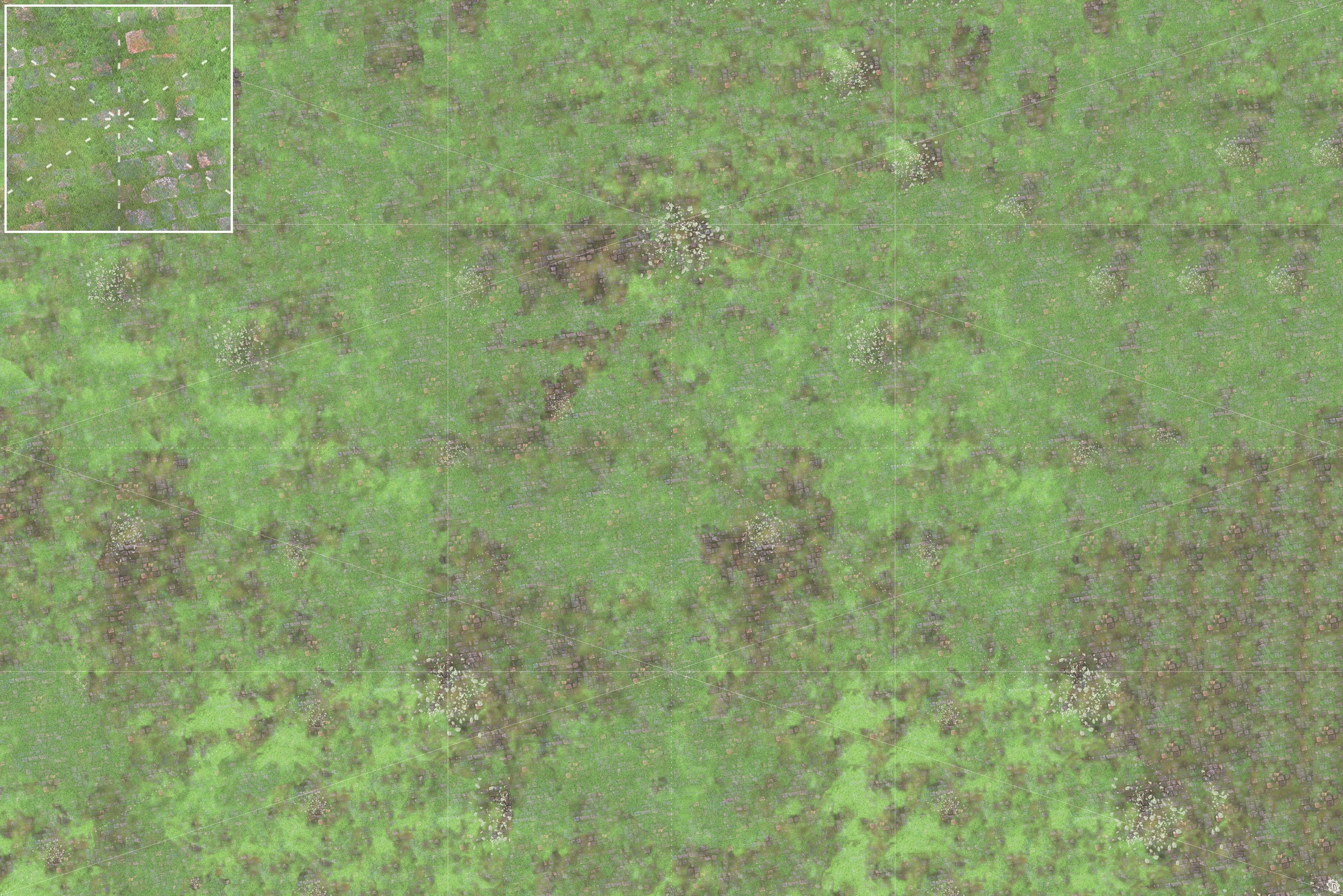 Mats by Mars: Overgrown Cobbles v1.0 Tabletop Wargaming Play Mat
