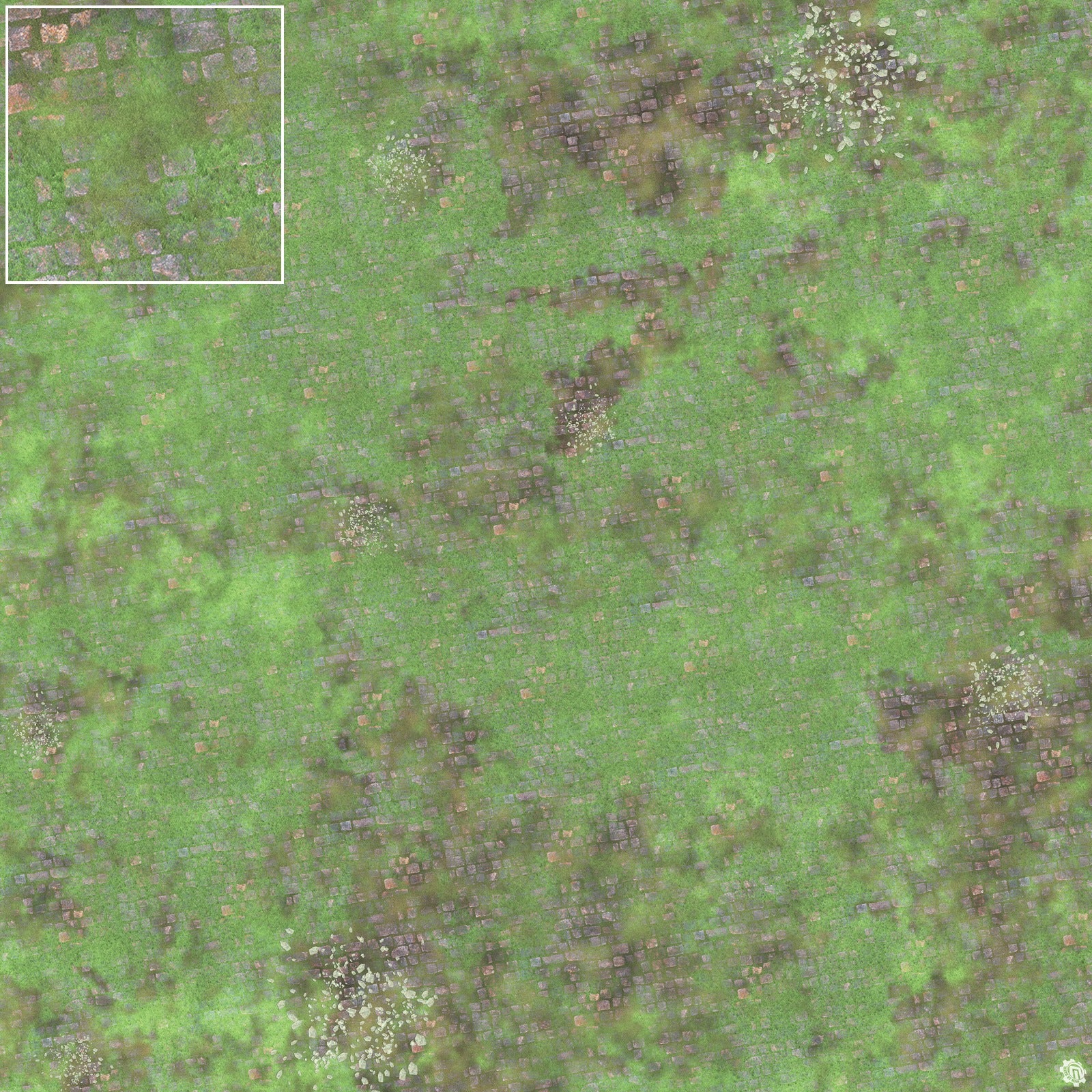 Mats by Mars: Overgrown Cobbles v1.0 Tabletop Wargaming Play Mat