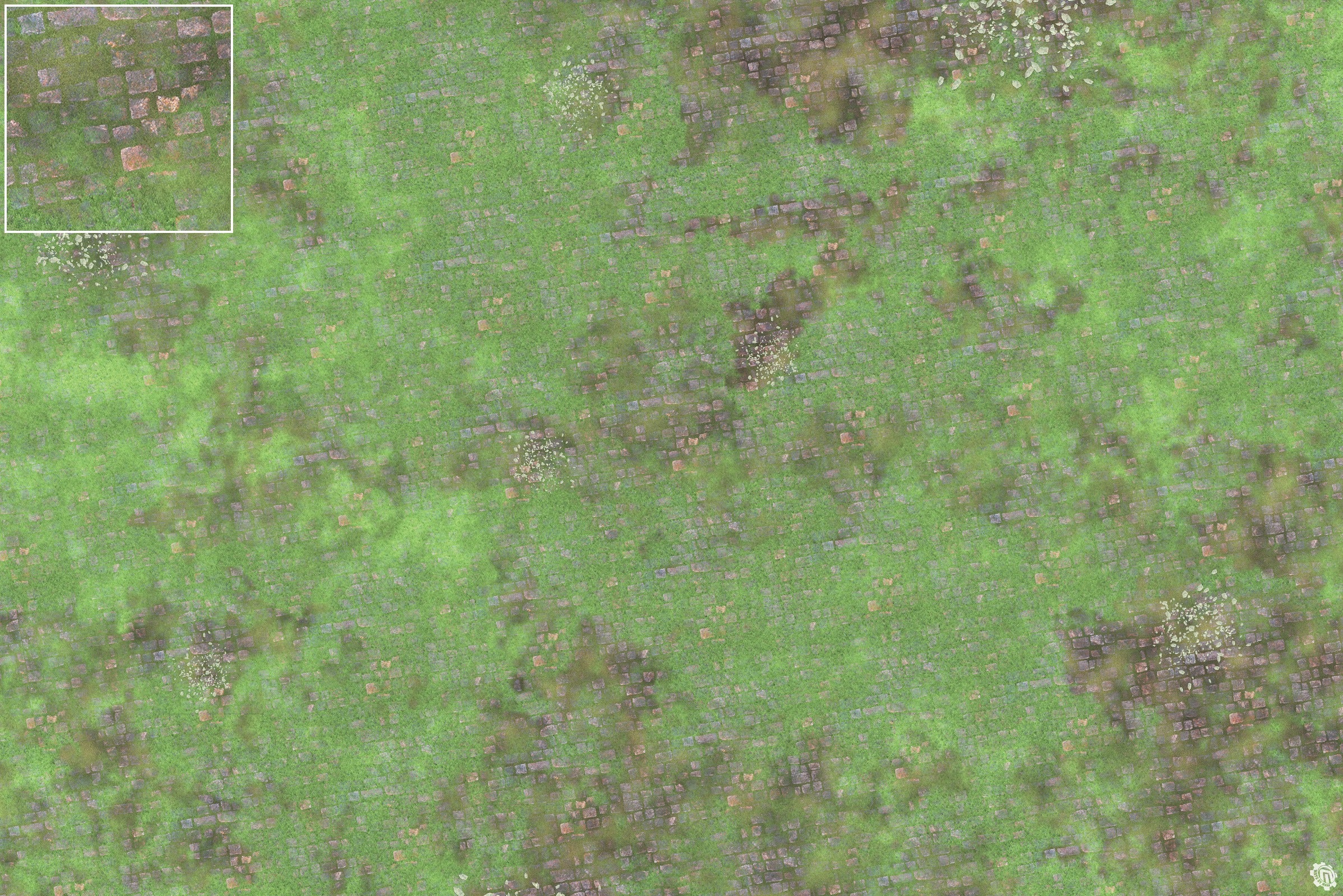 Mats by Mars: Overgrown Cobbles v1.0 Tabletop Wargaming Play Mat