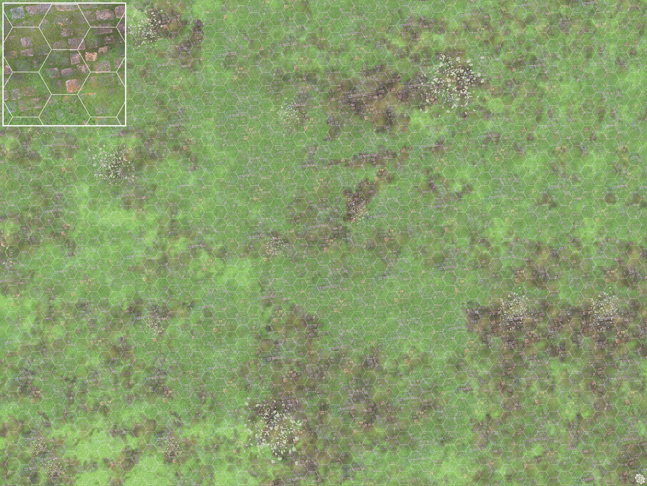 Mats by Mars: Overgrown Cobbles v1.0 Tabletop Wargaming Play Mat