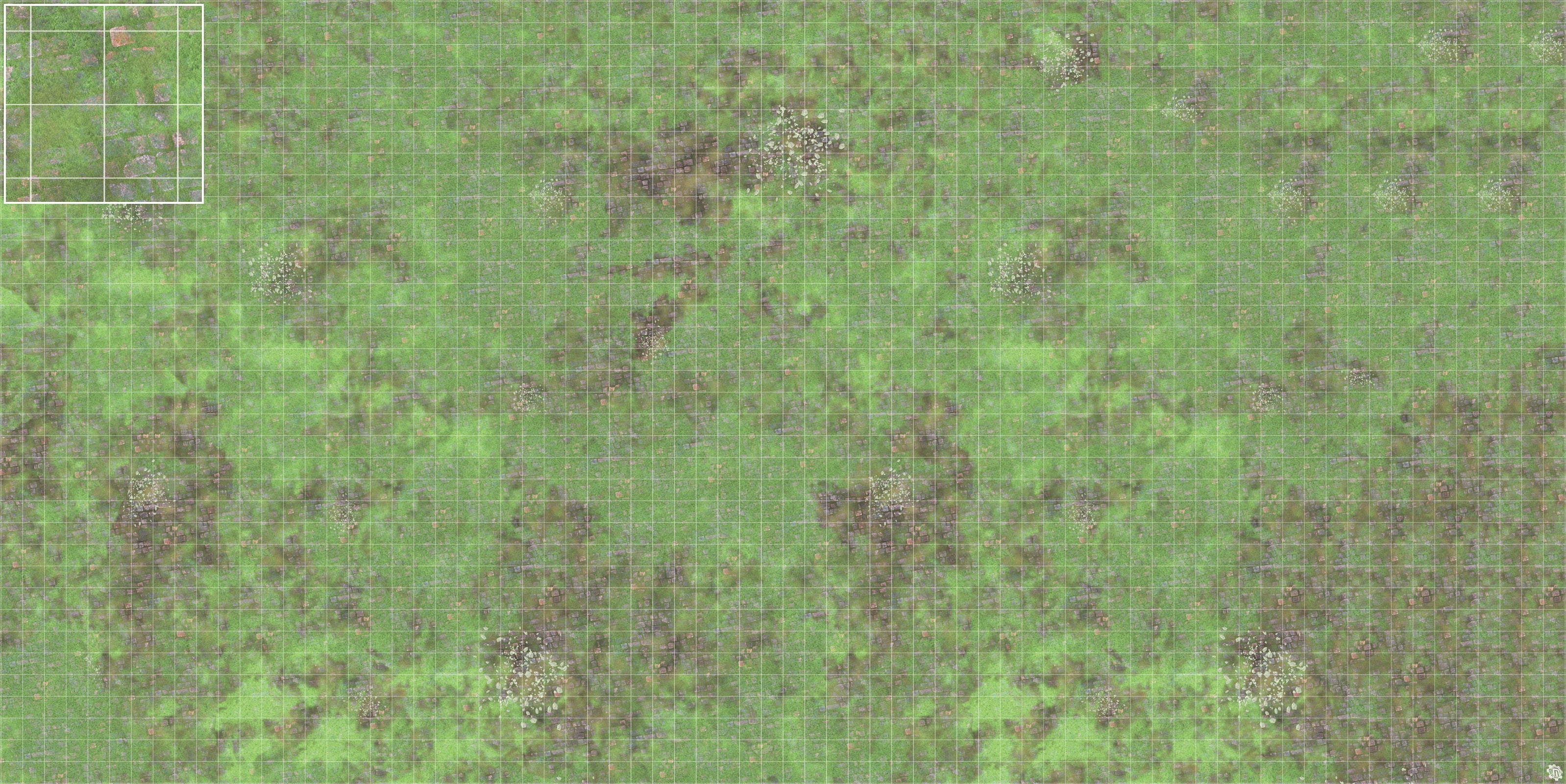 Mats by Mars: Overgrown Cobbles v1.0 Tabletop Wargaming Play Mat