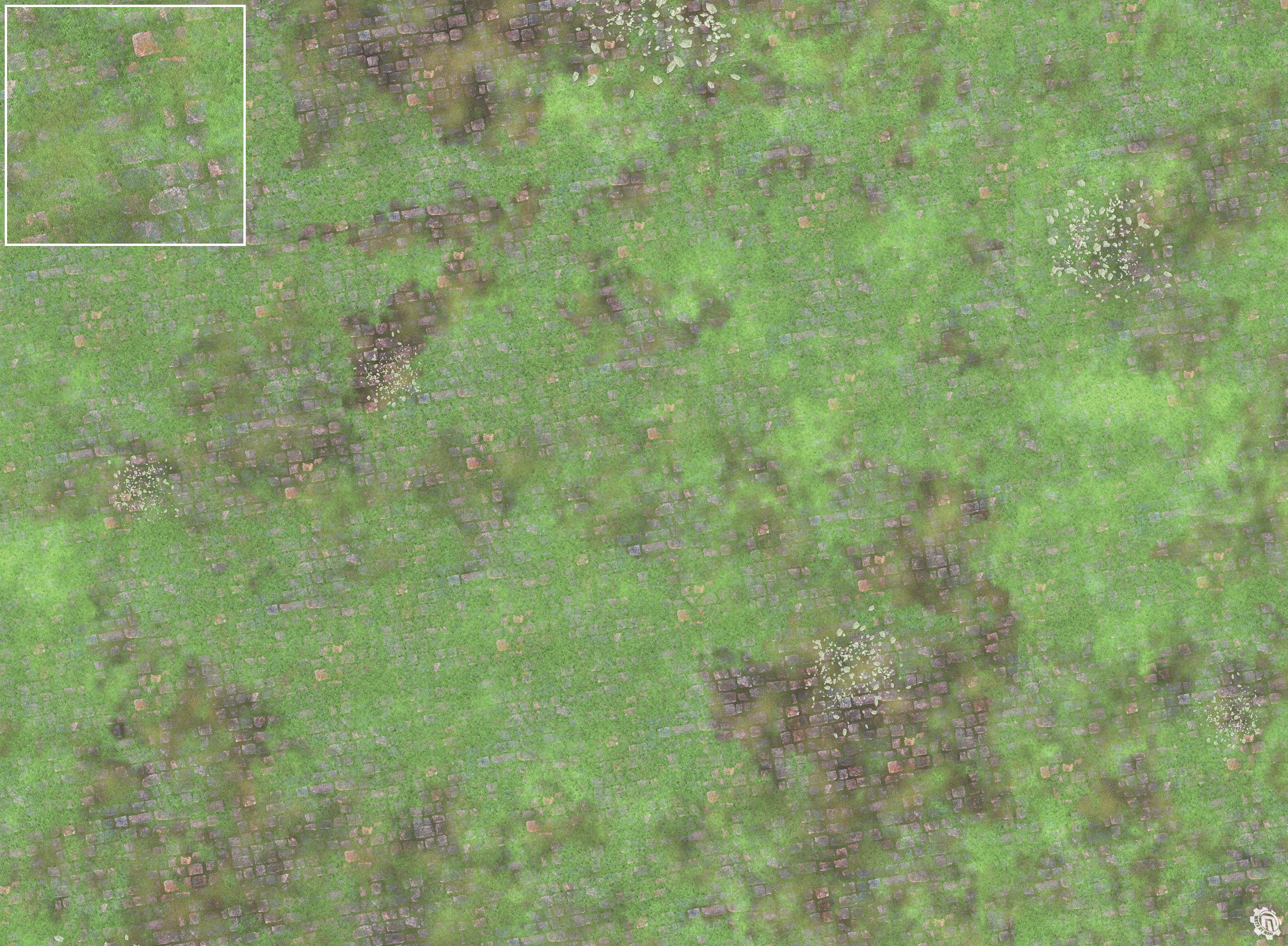 Mats by Mars: Overgrown Cobbles v1.0 Tabletop Wargaming Play Mat