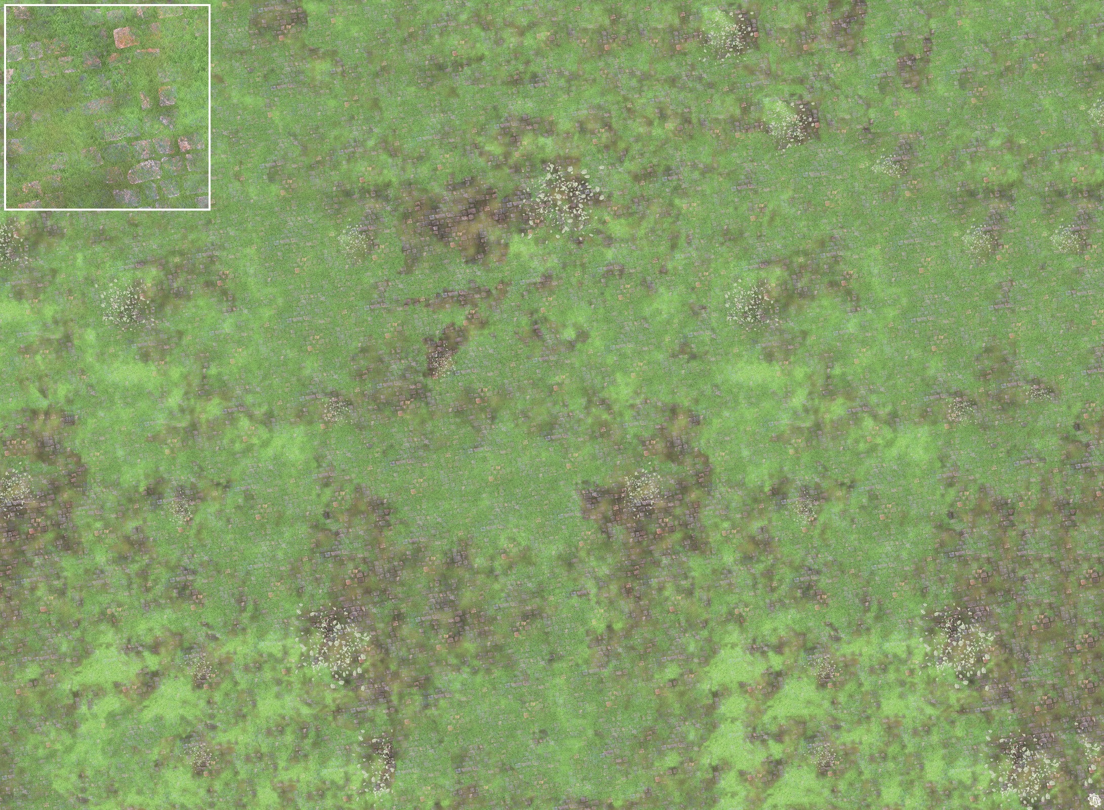 Mats by Mars: Overgrown Cobbles v1.0 Tabletop Wargaming Play Mat