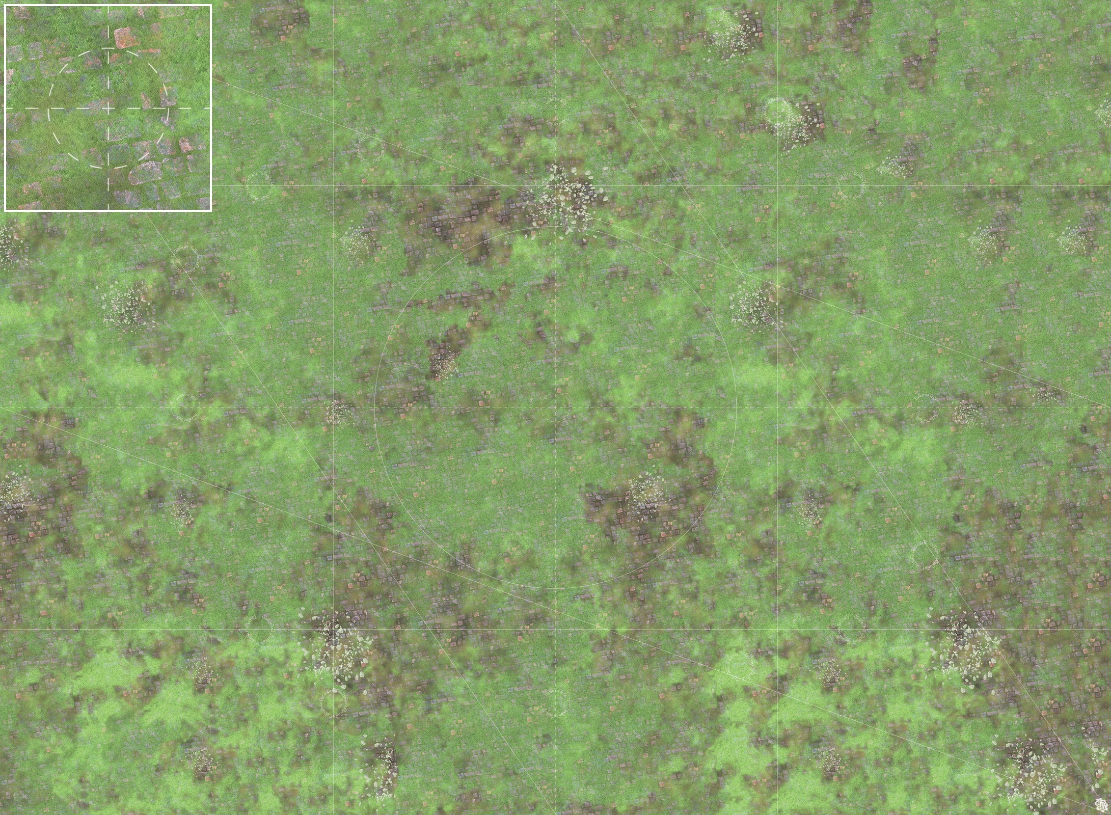 Mats by Mars: Overgrown Cobbles v1.0 Tabletop Wargaming Play Mat