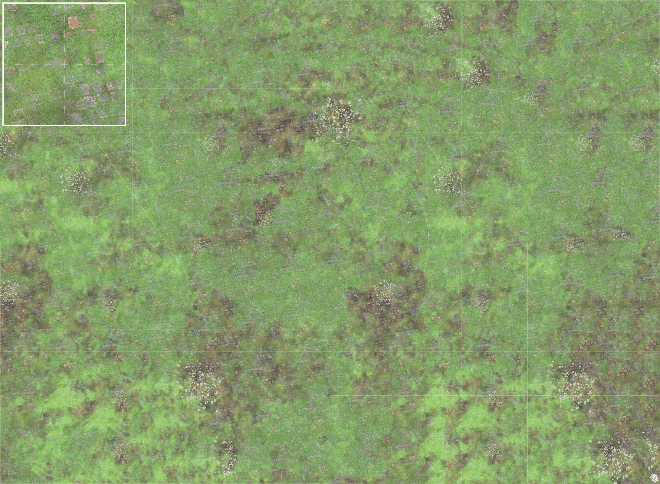 Mats by Mars: Overgrown Cobbles v1.0 Tabletop Wargaming Play Mat
