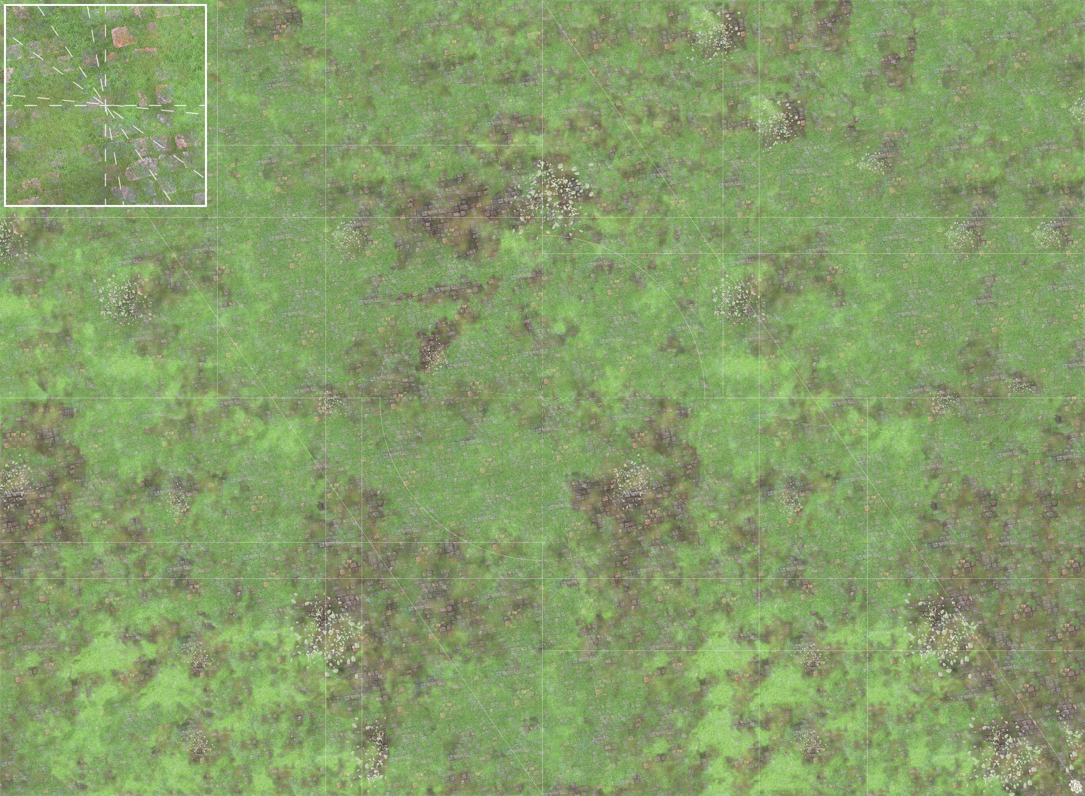 Mats by Mars: Overgrown Cobbles v1.0 Tabletop Wargaming Play Mat