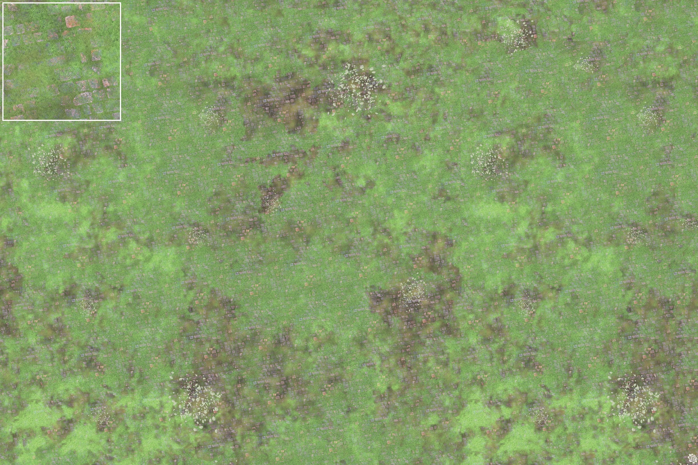 Mats by Mars: Overgrown Cobbles v1.0 Tabletop Wargaming Play Mat