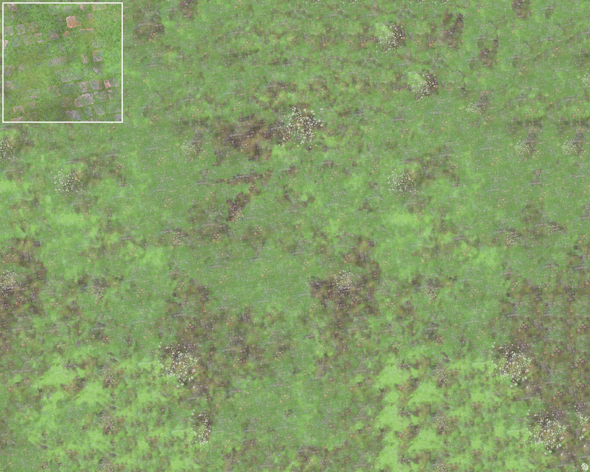 Mats by Mars: Overgrown Cobbles v1.0 Tabletop Wargaming Play Mat