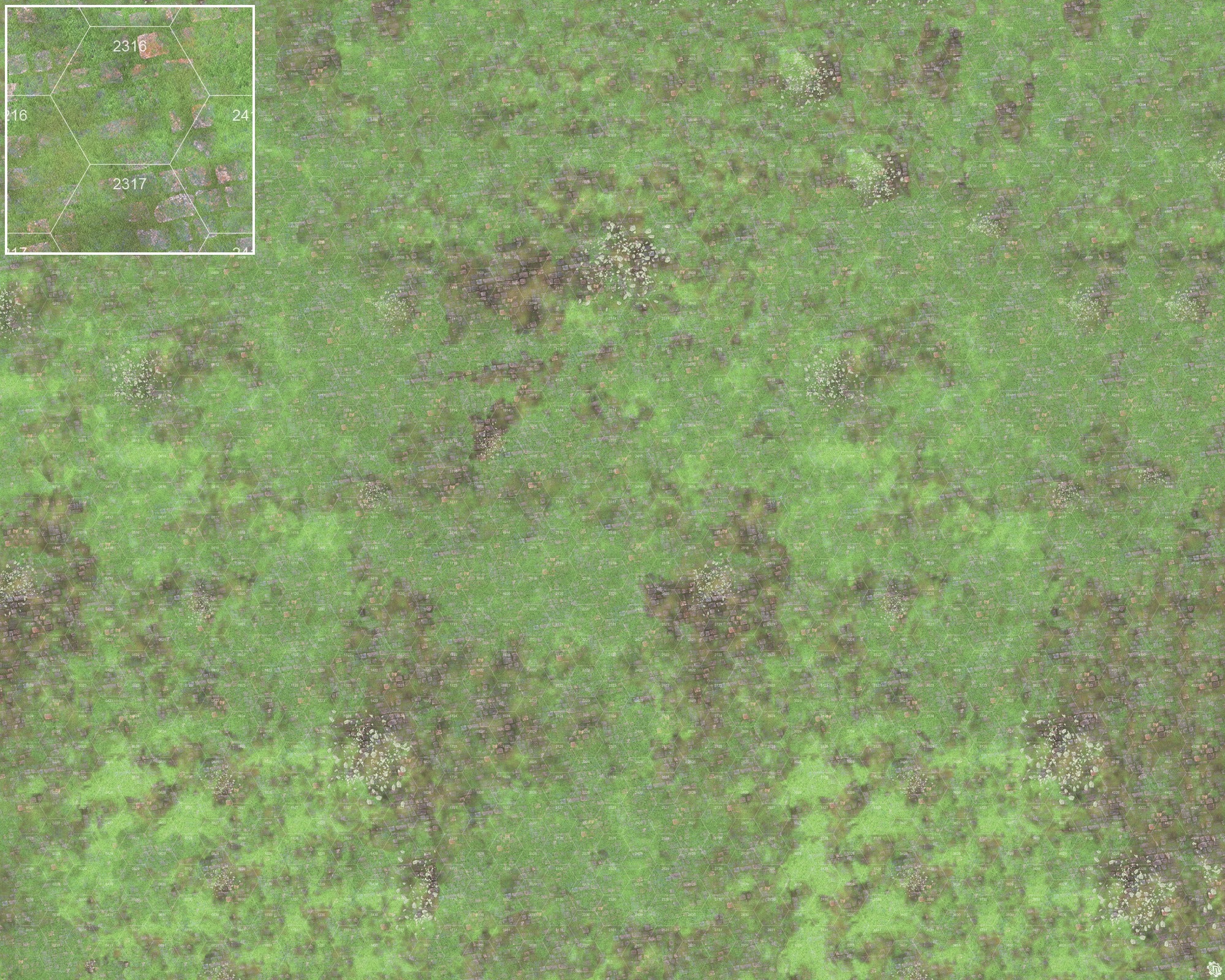 Mats by Mars: Overgrown Cobbles v1.0 Tabletop Wargaming Play Mat