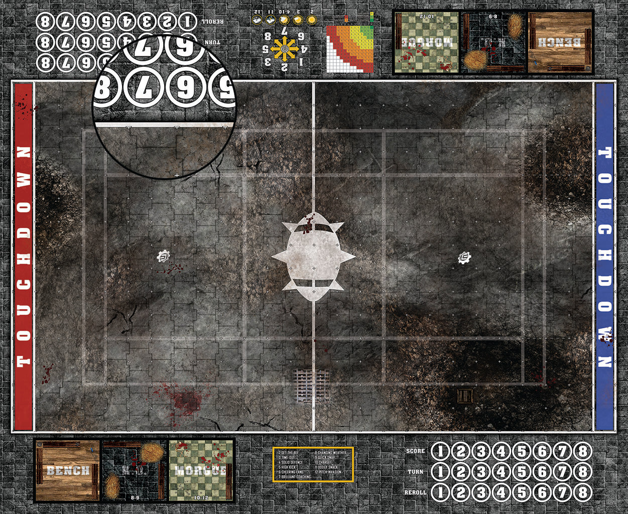 Custom Fantasy Football Play Mat / Dual Pitch 11s and 7s from Mats by Mars