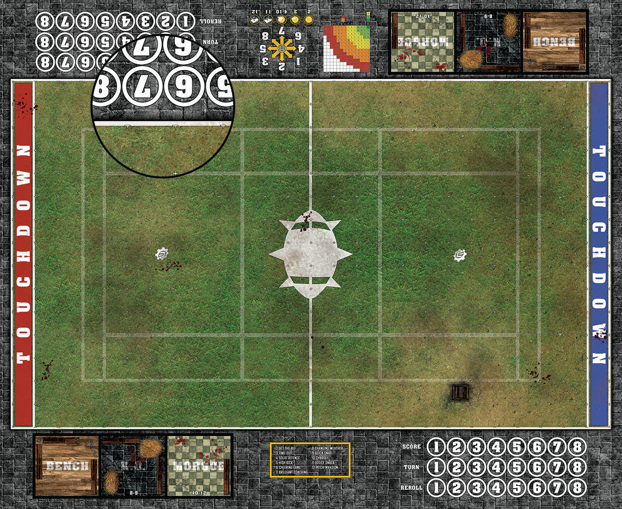 Custom Fantasy Football Play Mat / Dual Pitch 11s and 7s from Mats by Mars