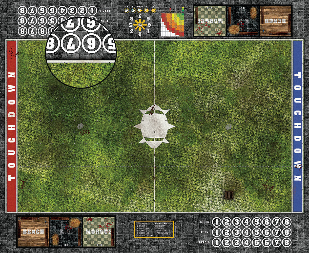 Mats by Mars:  Overgrown Cobbles Fantasy Football Play Mat / Pitch