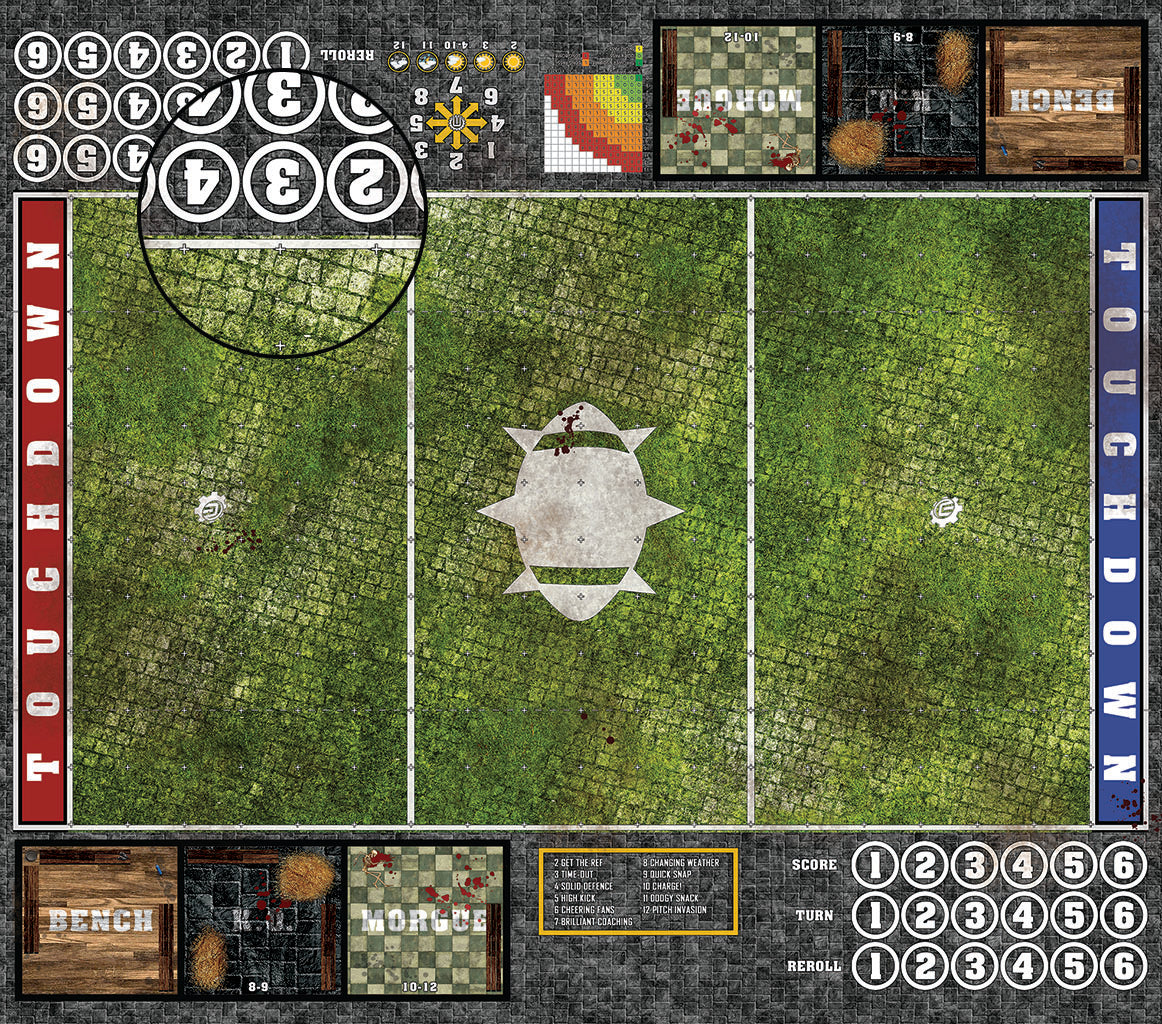 Mats by Mars:  Overgrown Cobbles Fantasy Football Play Mat / Pitch