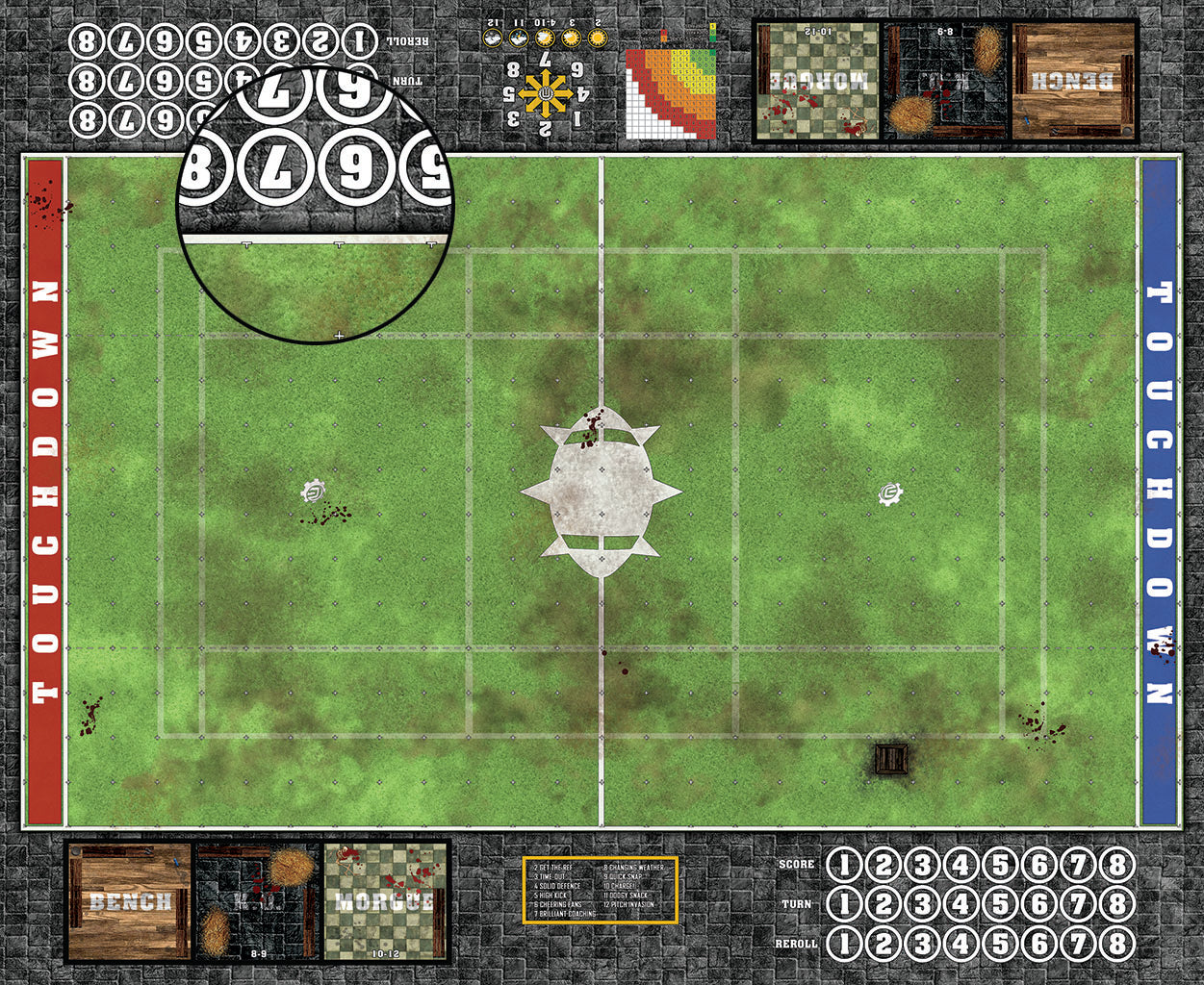 Custom Fantasy Football Play Mat / Dual Pitch 11s and 7s from Mats by Mars