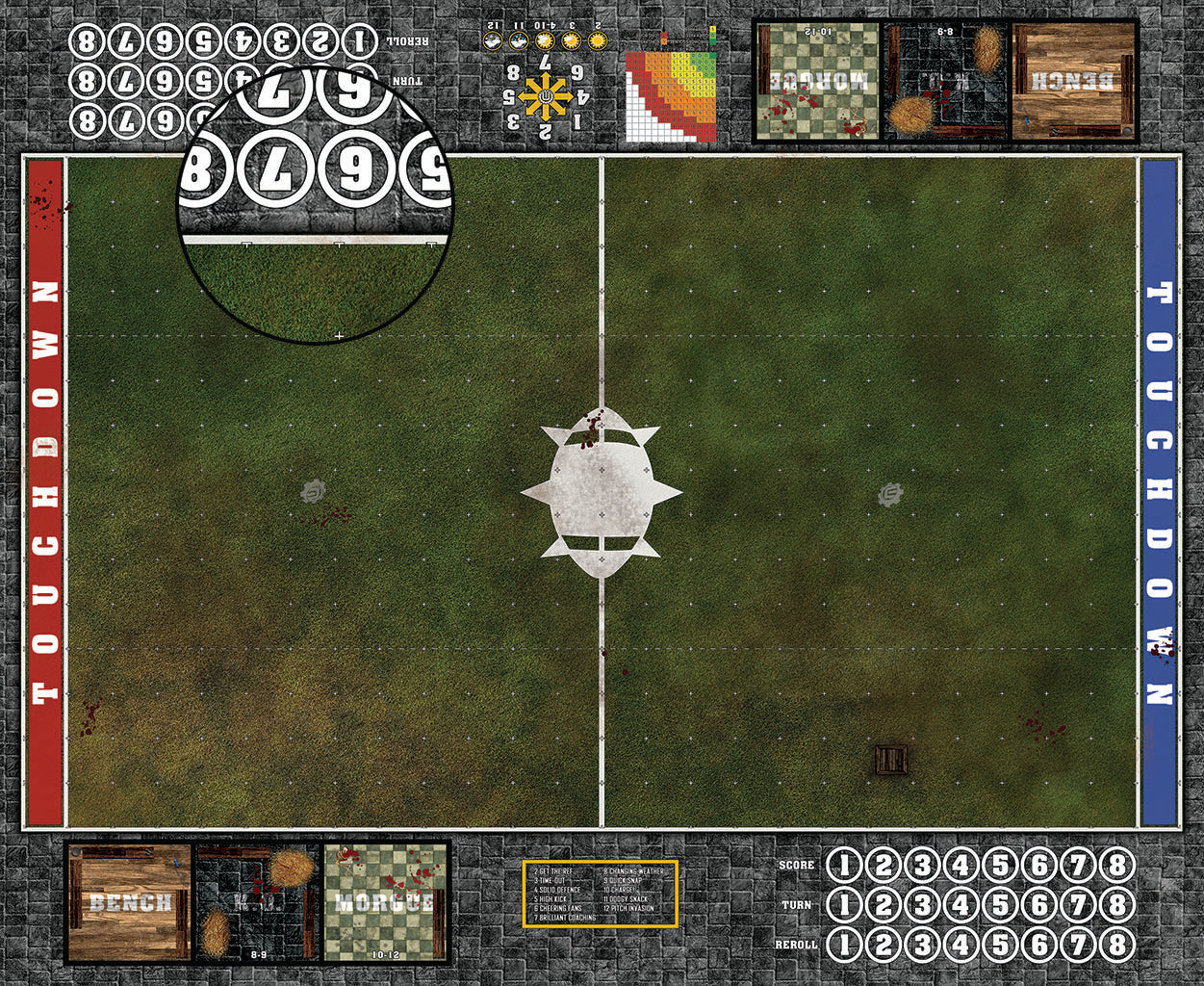 Mats by Mars:  Green Meadow Fantasy Football Play Mat / Pitch