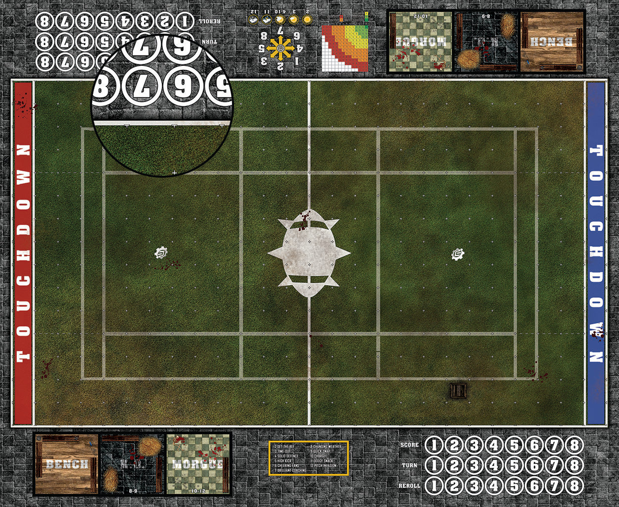 Mats by Mars:  Green Meadow Fantasy Football Play Mat / Pitch