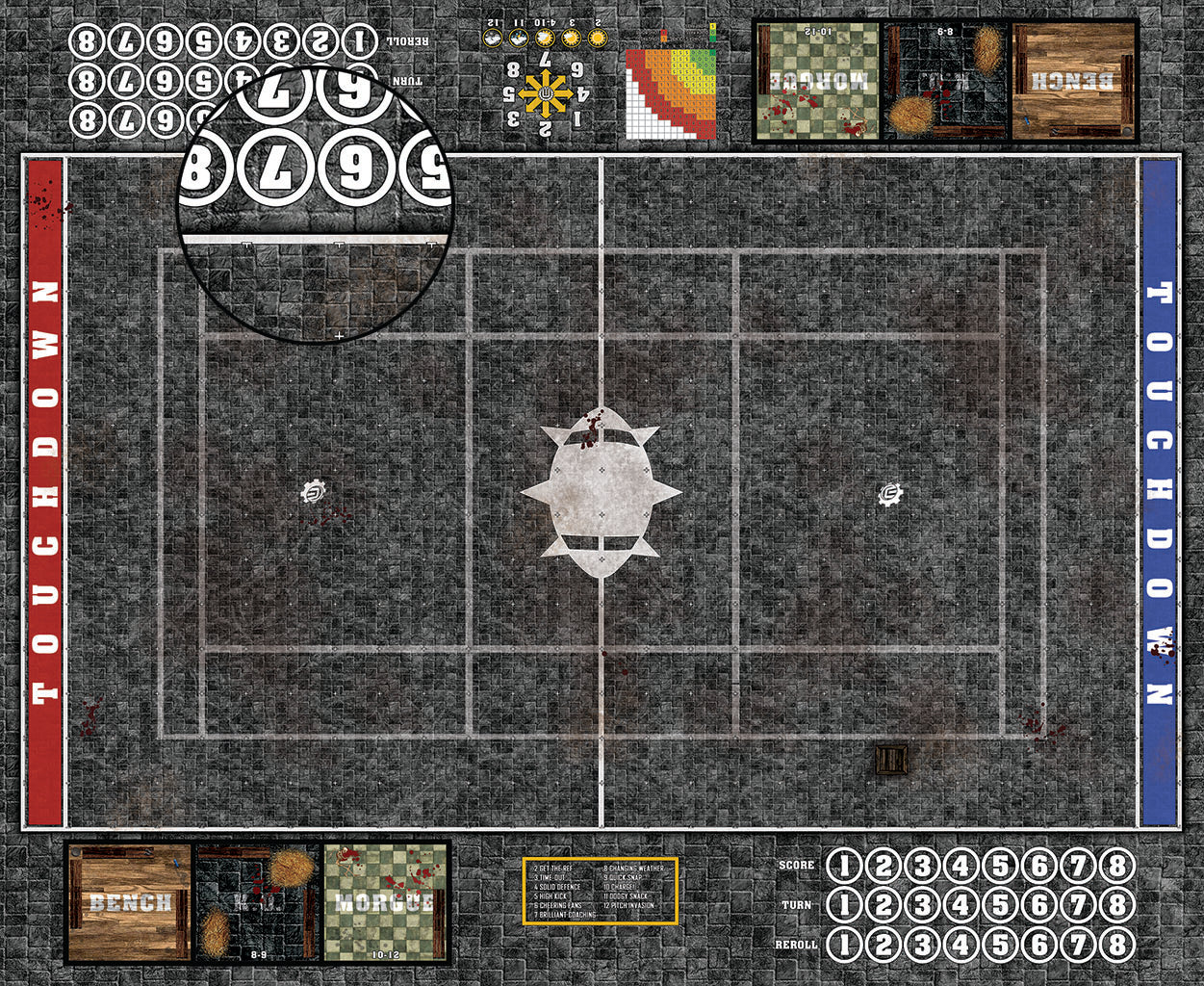 Custom Fantasy Football Play Mat / Dual Pitch 11s and 7s from Mats by Mars