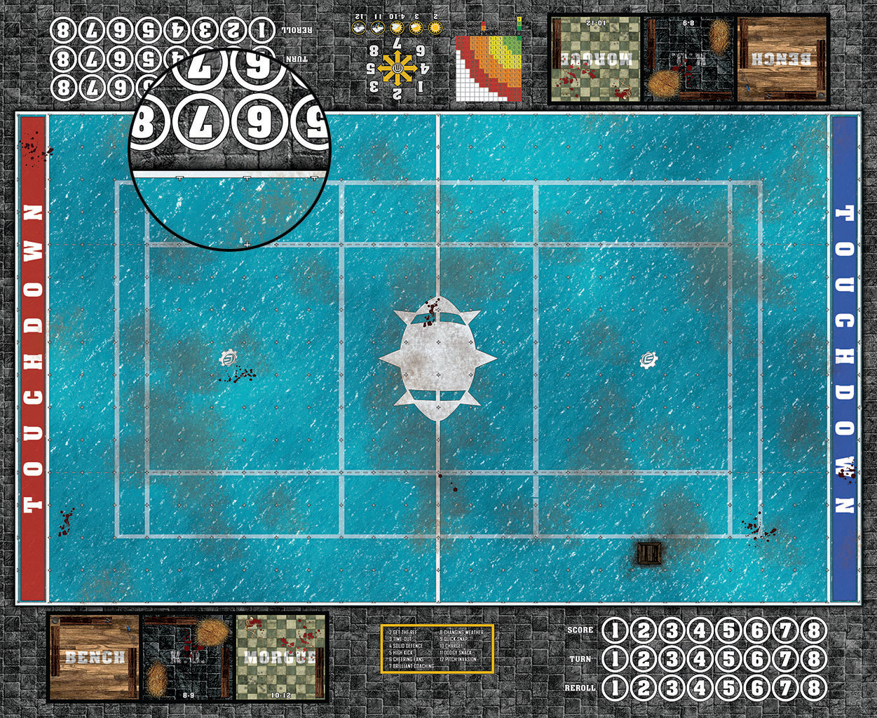 Custom Fantasy Football Play Mat / Dual Pitch 11s and 7s from Mats by Mars