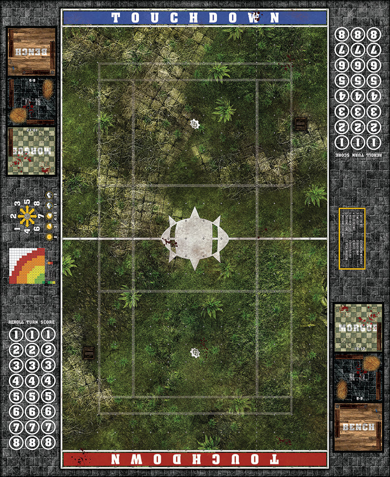 Mats by Mars:  Forgotten Temple Fantasy Football Play Mat / Pitch